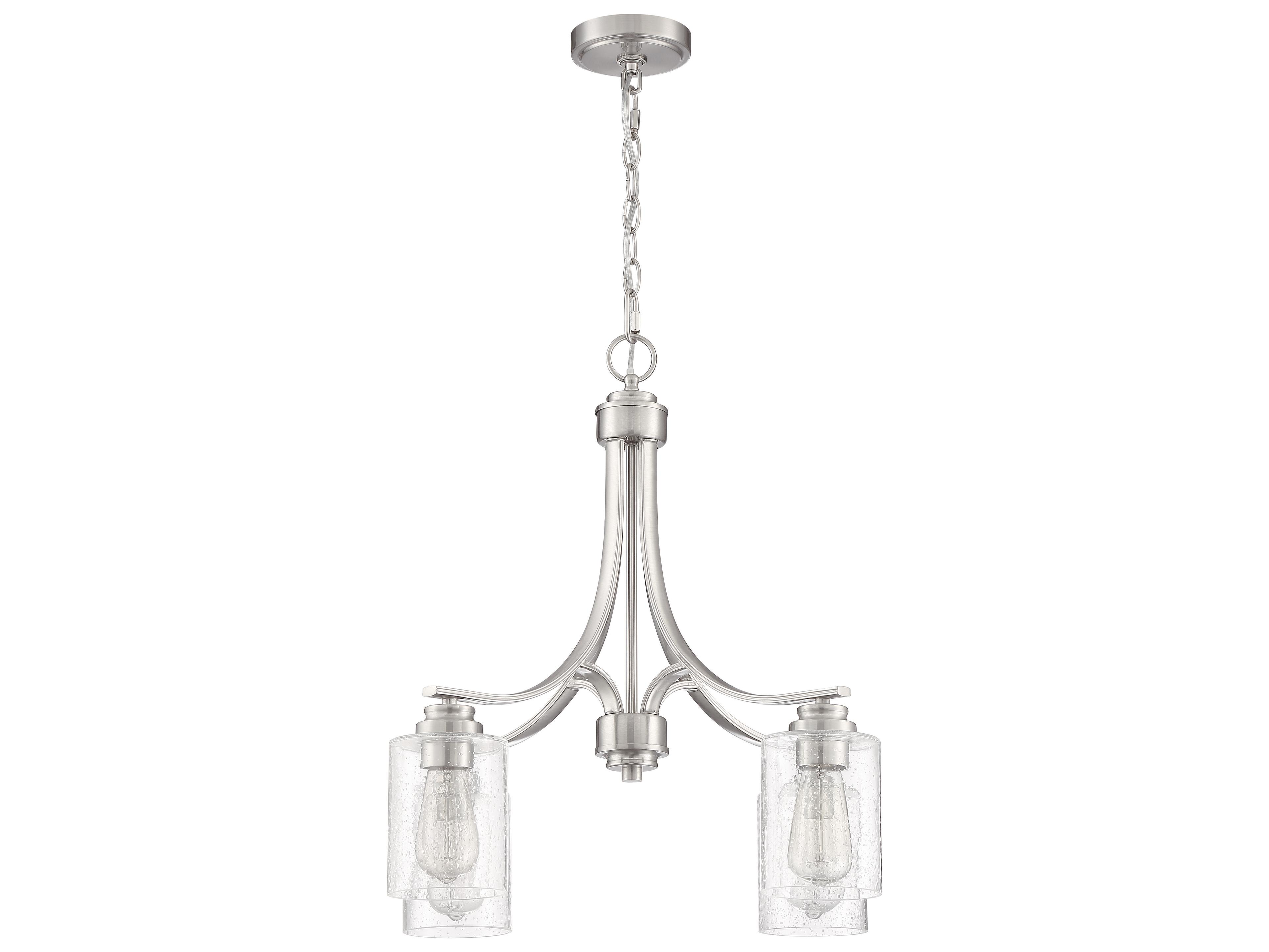 Craftmade Bolden 4-Light Brushed Polished Nickel Glass Cylinder Chandelier