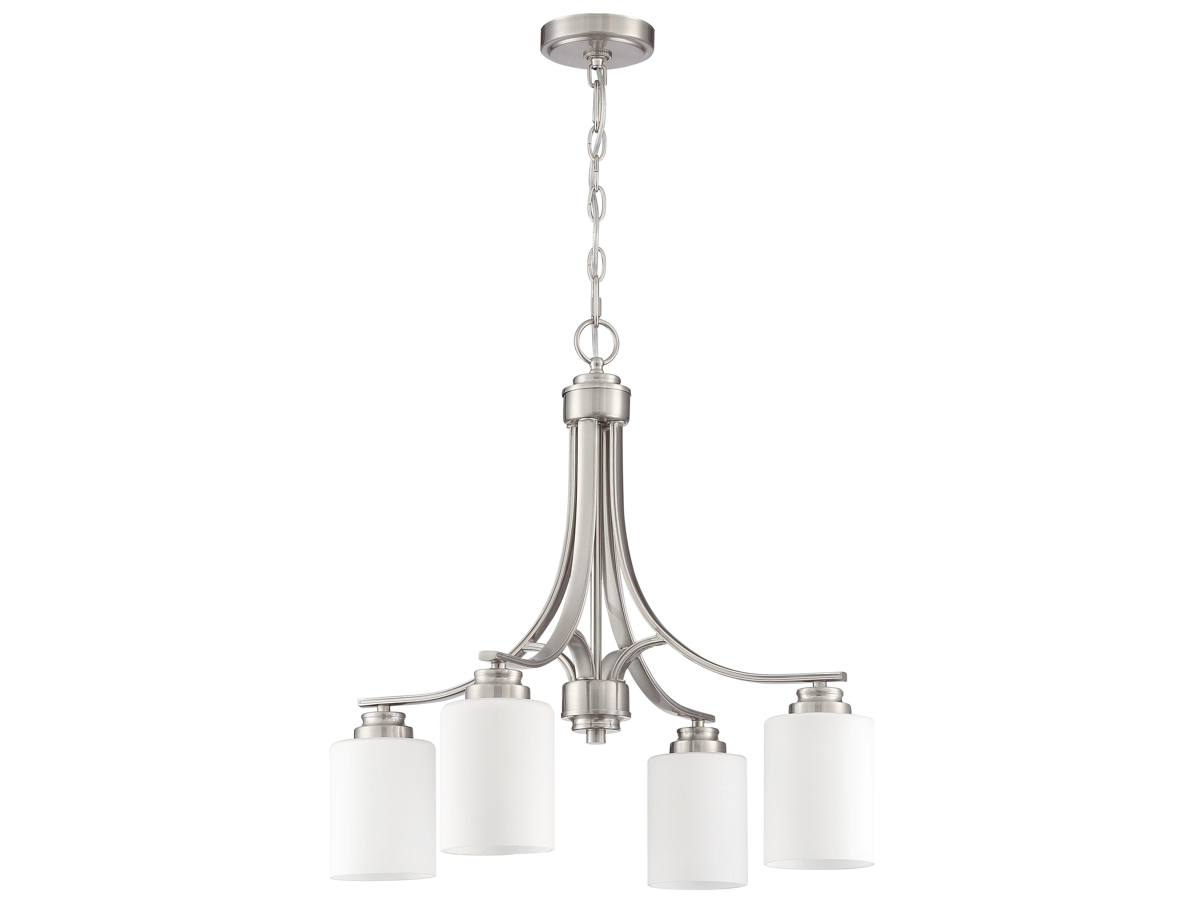 Craftmade Bolden 4-Light Brushed Polished Nickel Glass Cylinder Chandelier