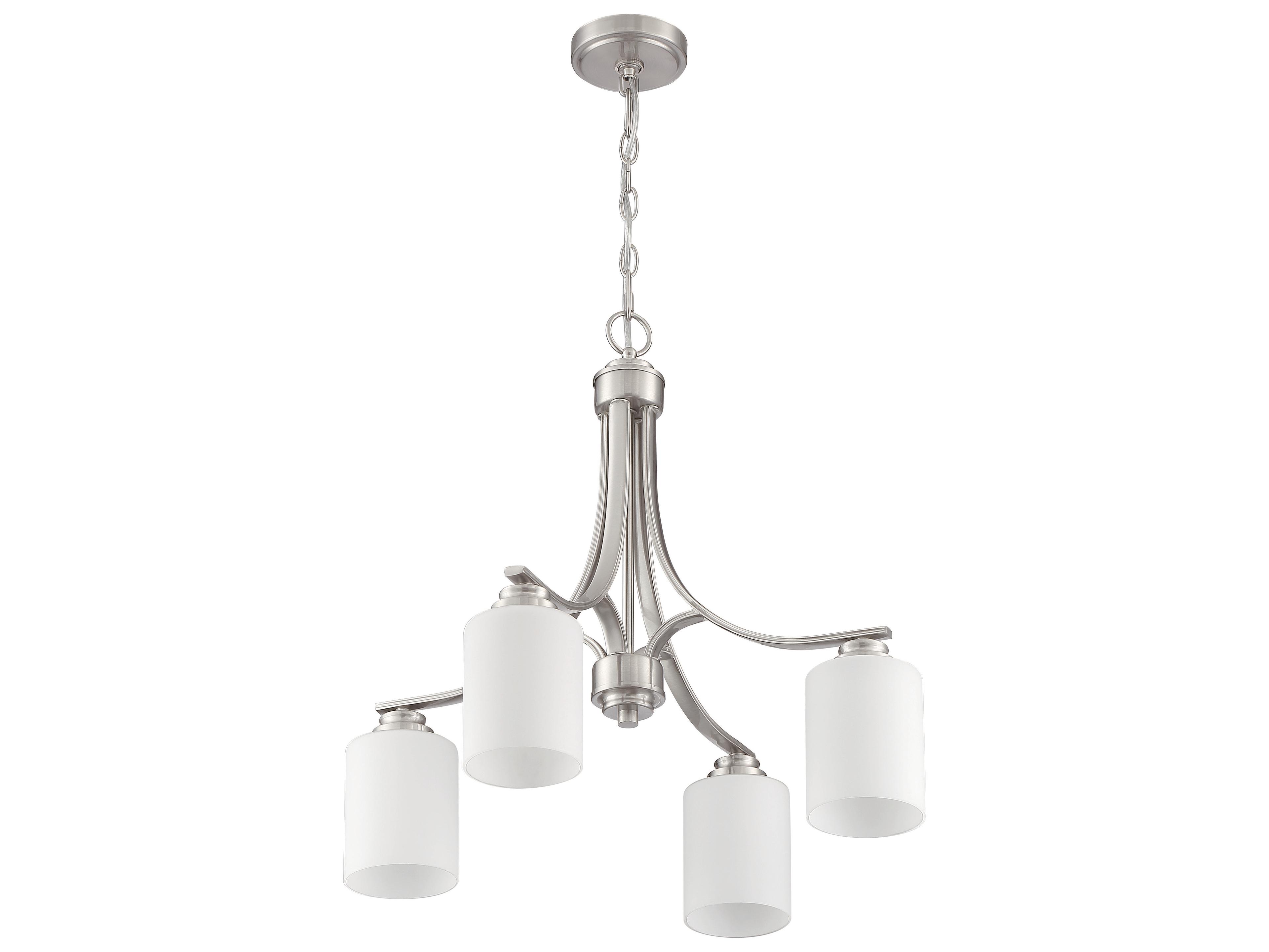 Craftmade Bolden 4-Light Brushed Polished Nickel Glass Cylinder Chandelier