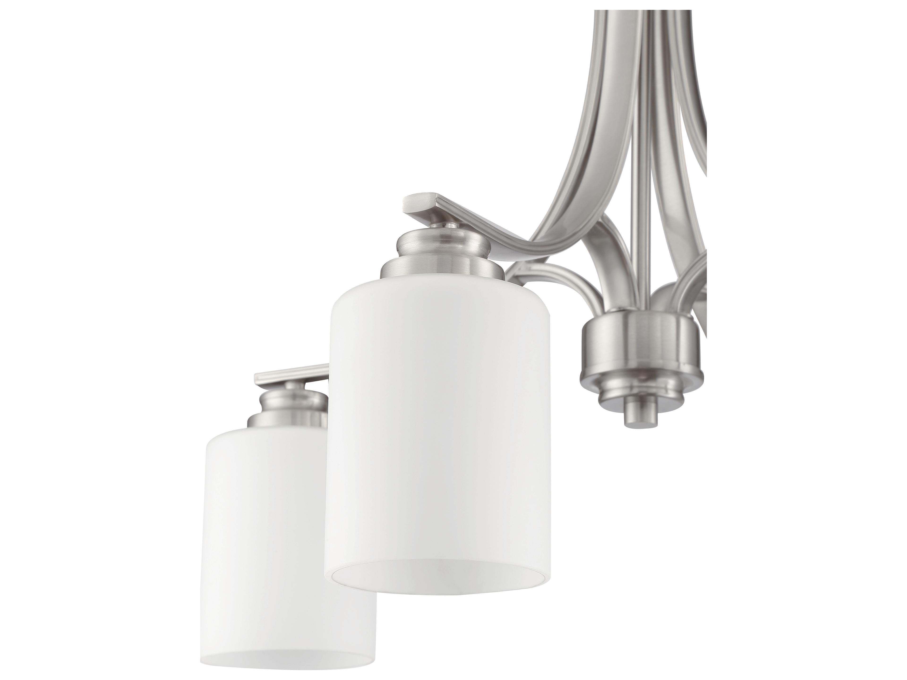 Craftmade Bolden 4-Light Brushed Polished Nickel Glass Cylinder Chandelier