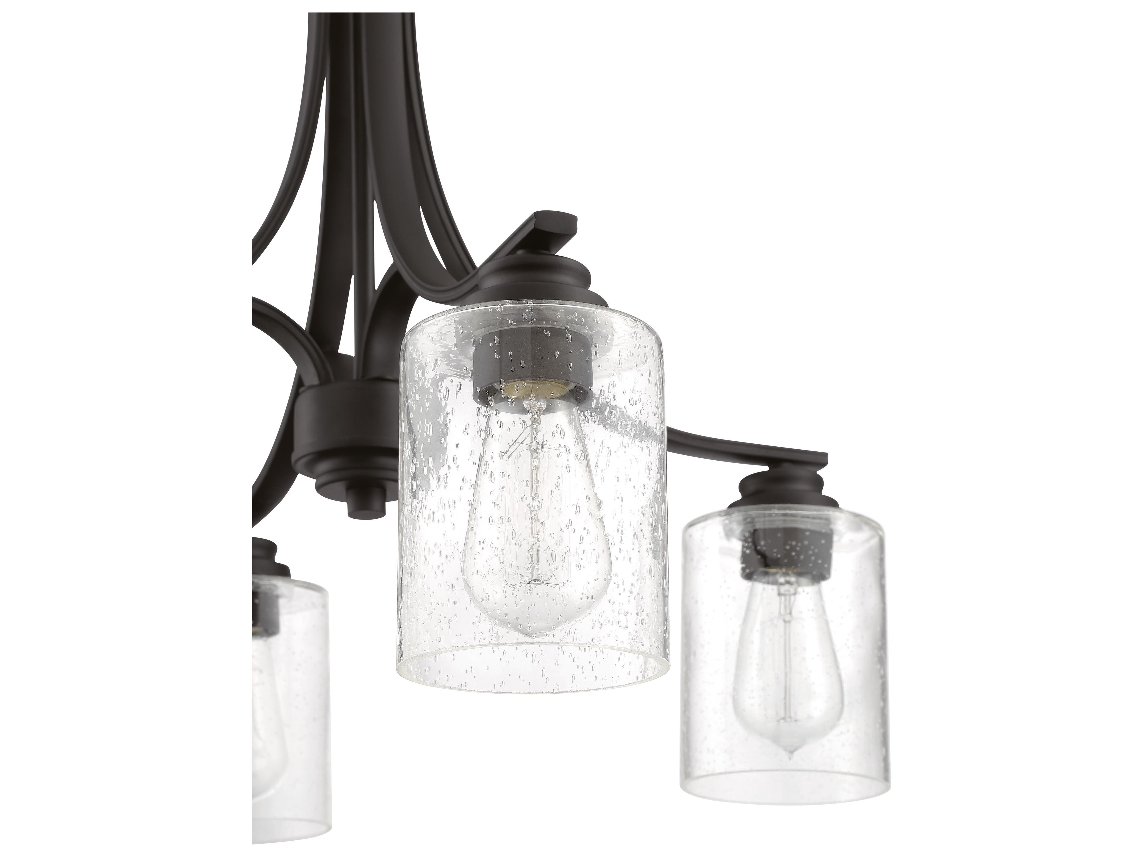 Craftmade Bolden 4-Light Flat Black Glass Cylinder Chandelier