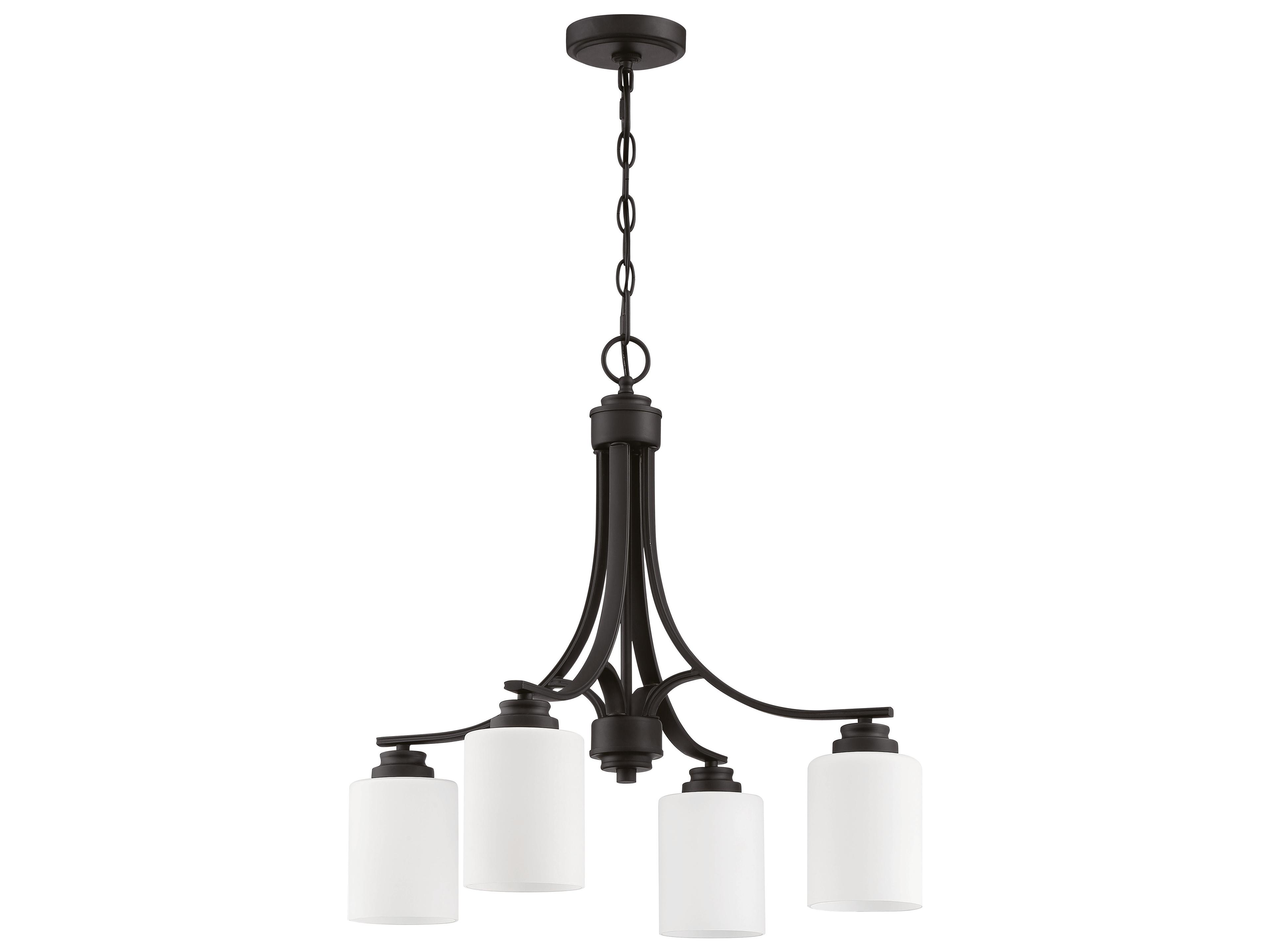 Craftmade Bolden 4-Light Flat Black Glass Cylinder Chandelier