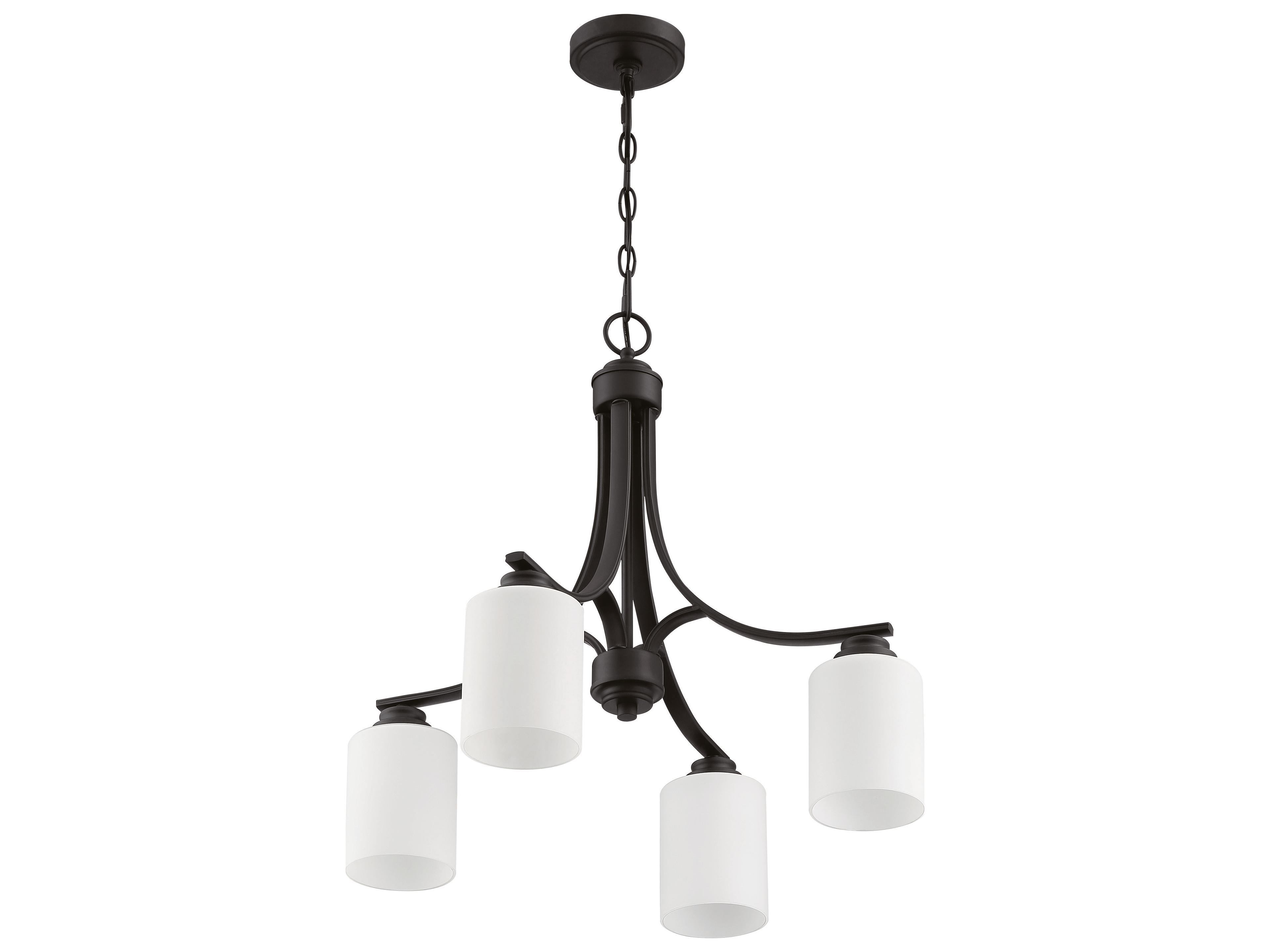 Craftmade Bolden 4-Light Flat Black Glass Cylinder Chandelier