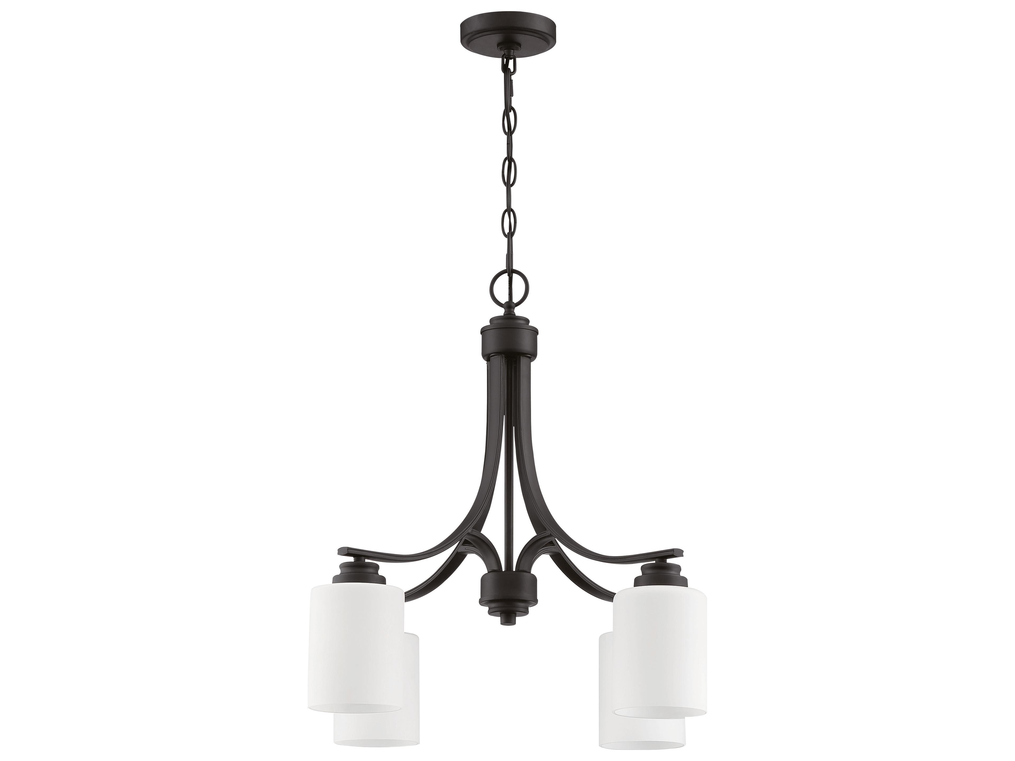 Craftmade Bolden 4-Light Flat Black Glass Cylinder Chandelier