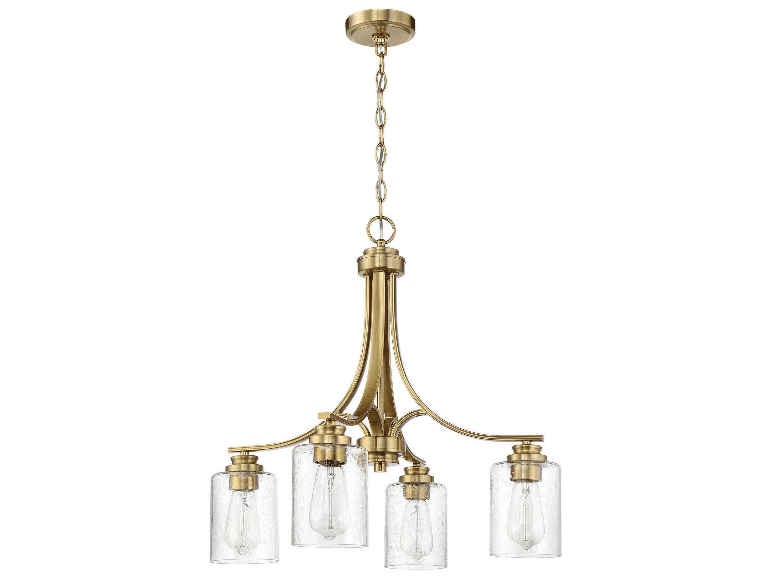 Craftmade Bolden 4-Light Satin Brass Glass Cylinder Chandelier