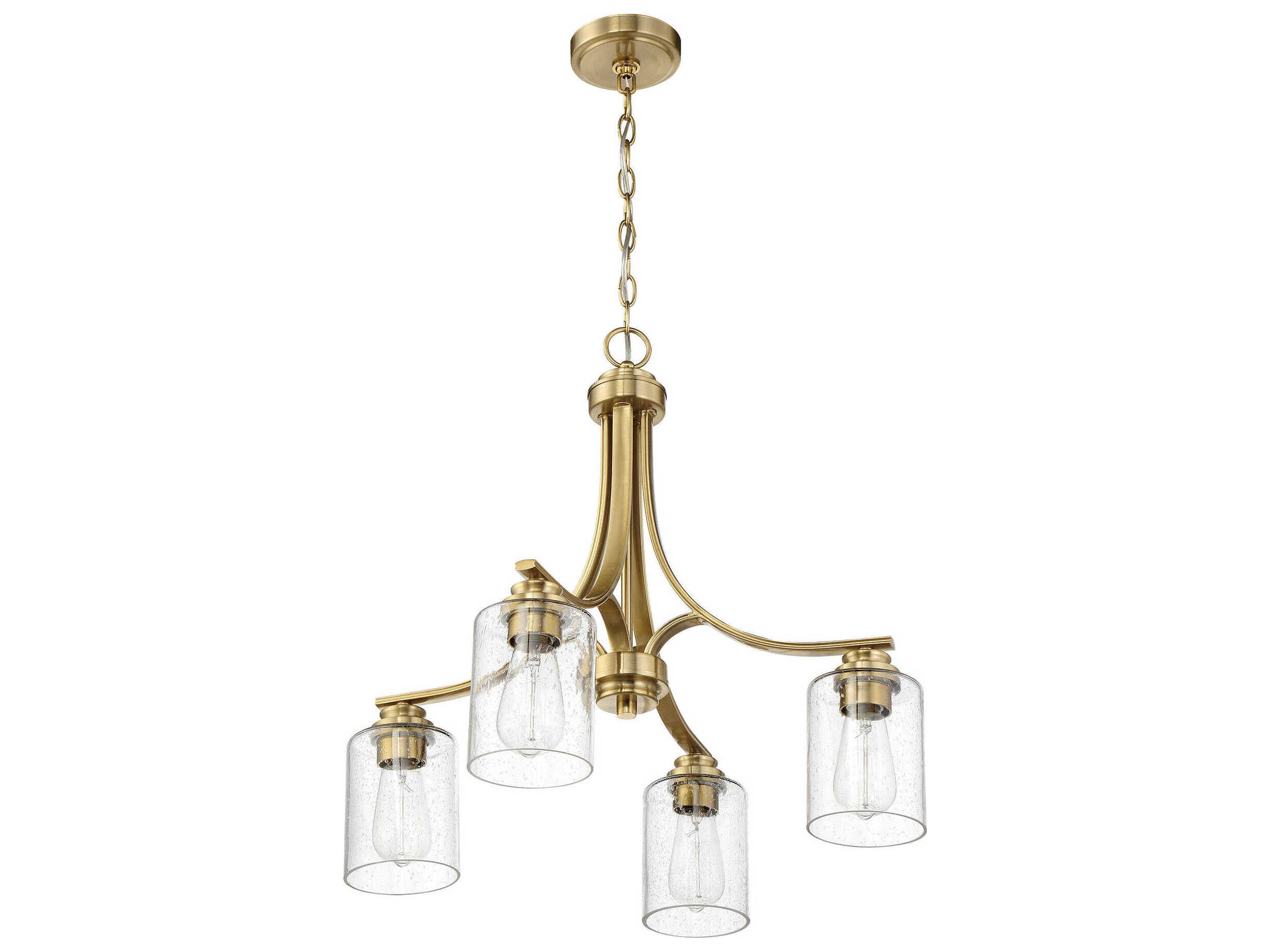 Craftmade Bolden 4-Light Satin Brass Glass Cylinder Chandelier