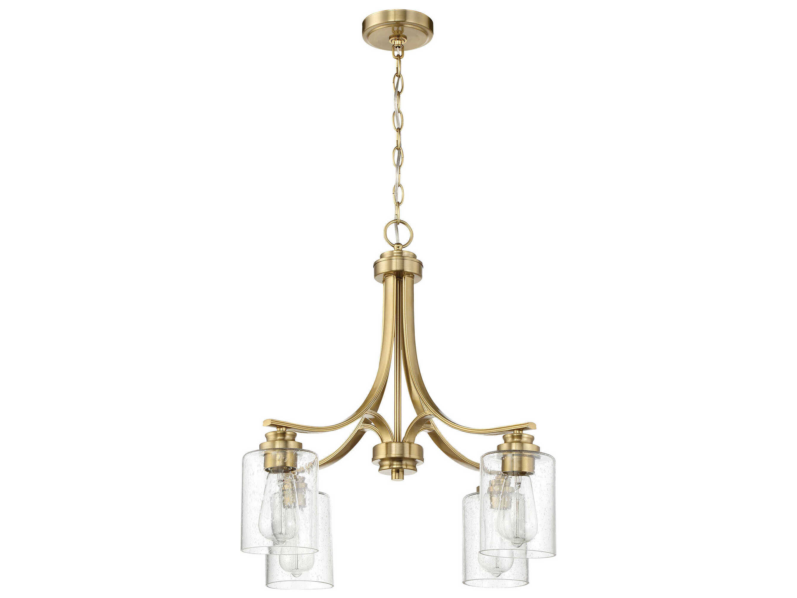 Craftmade Bolden 4-Light Satin Brass Glass Cylinder Chandelier