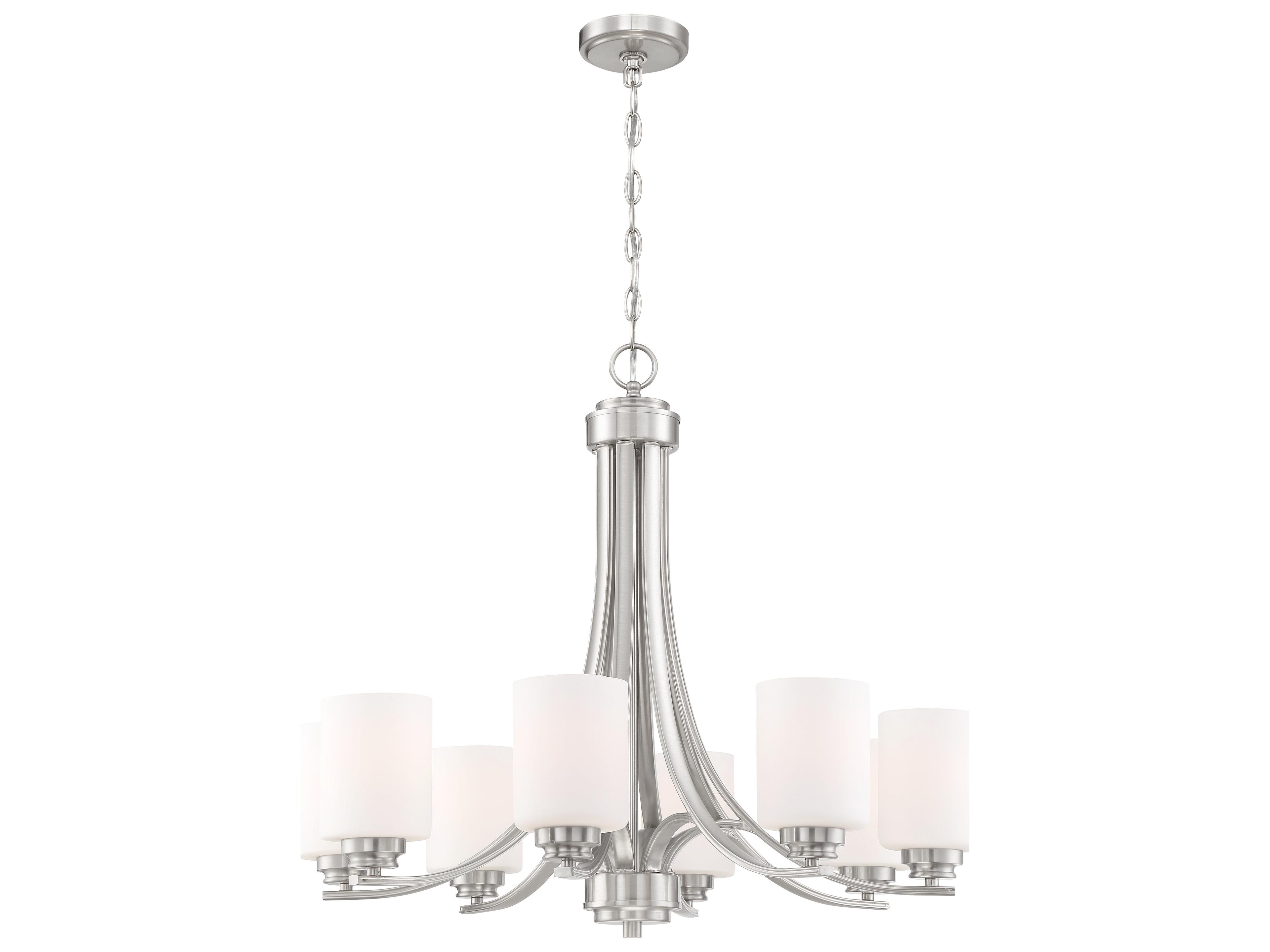 Craftmade Bolden 8-Light Brushed Polished Nickel Glass Cylinder Chandelier