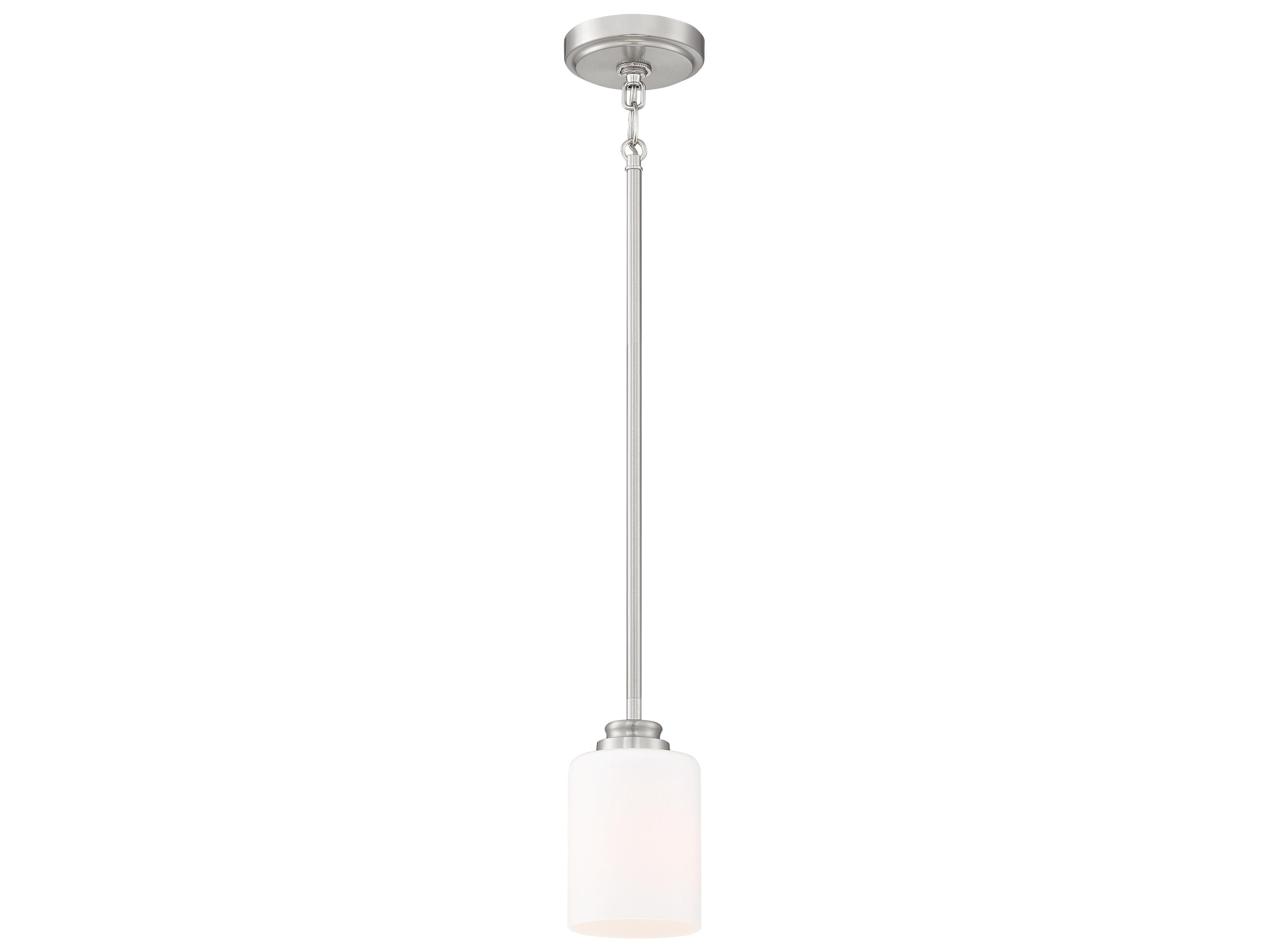 Craftmade Bolden 1-Light Brushed Polished Nickel Glass Cylinder Mini Pendant