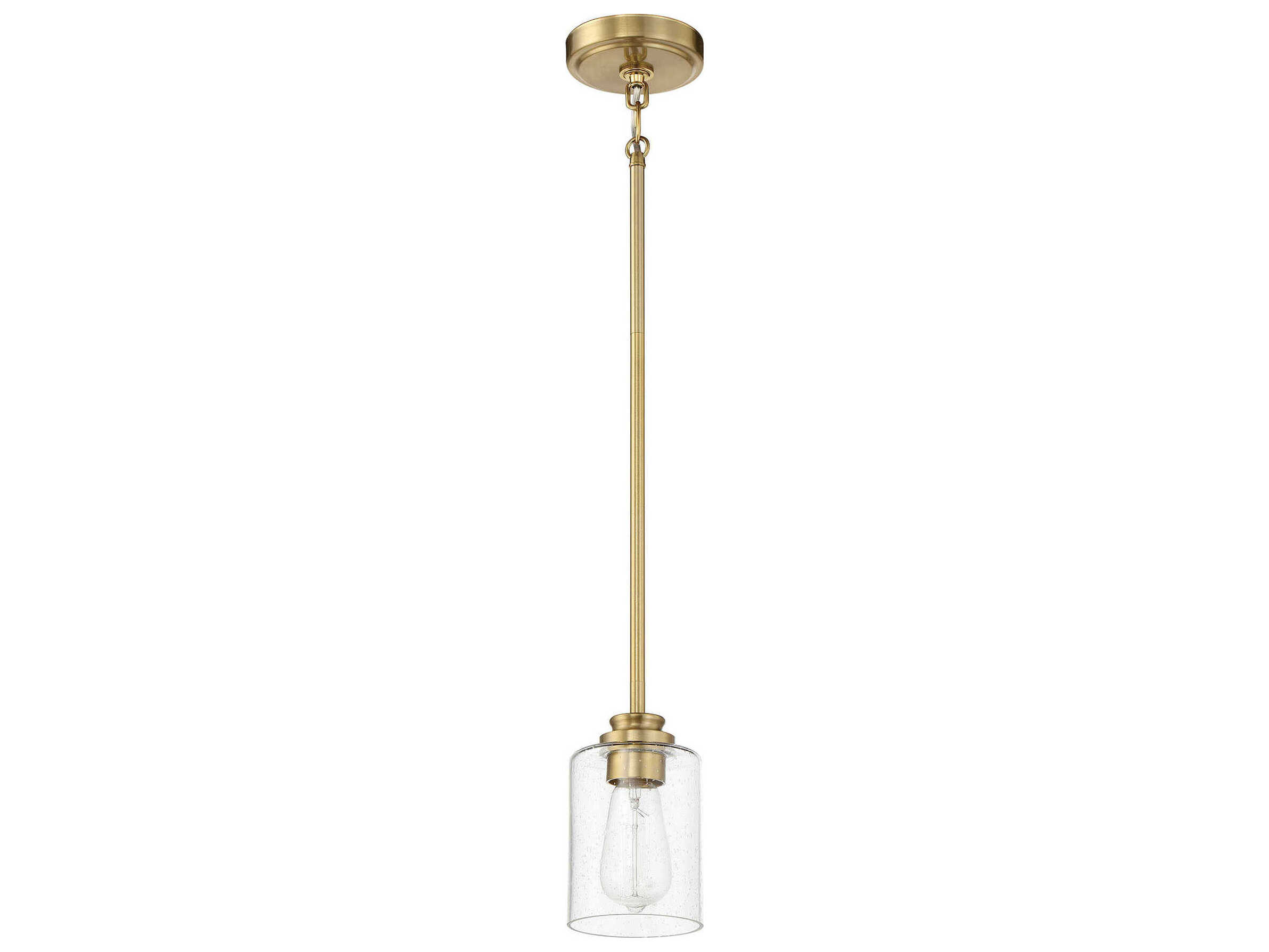 Craftmade Bolden 1-Light Satin Brass Glass Bell Mini Pendant