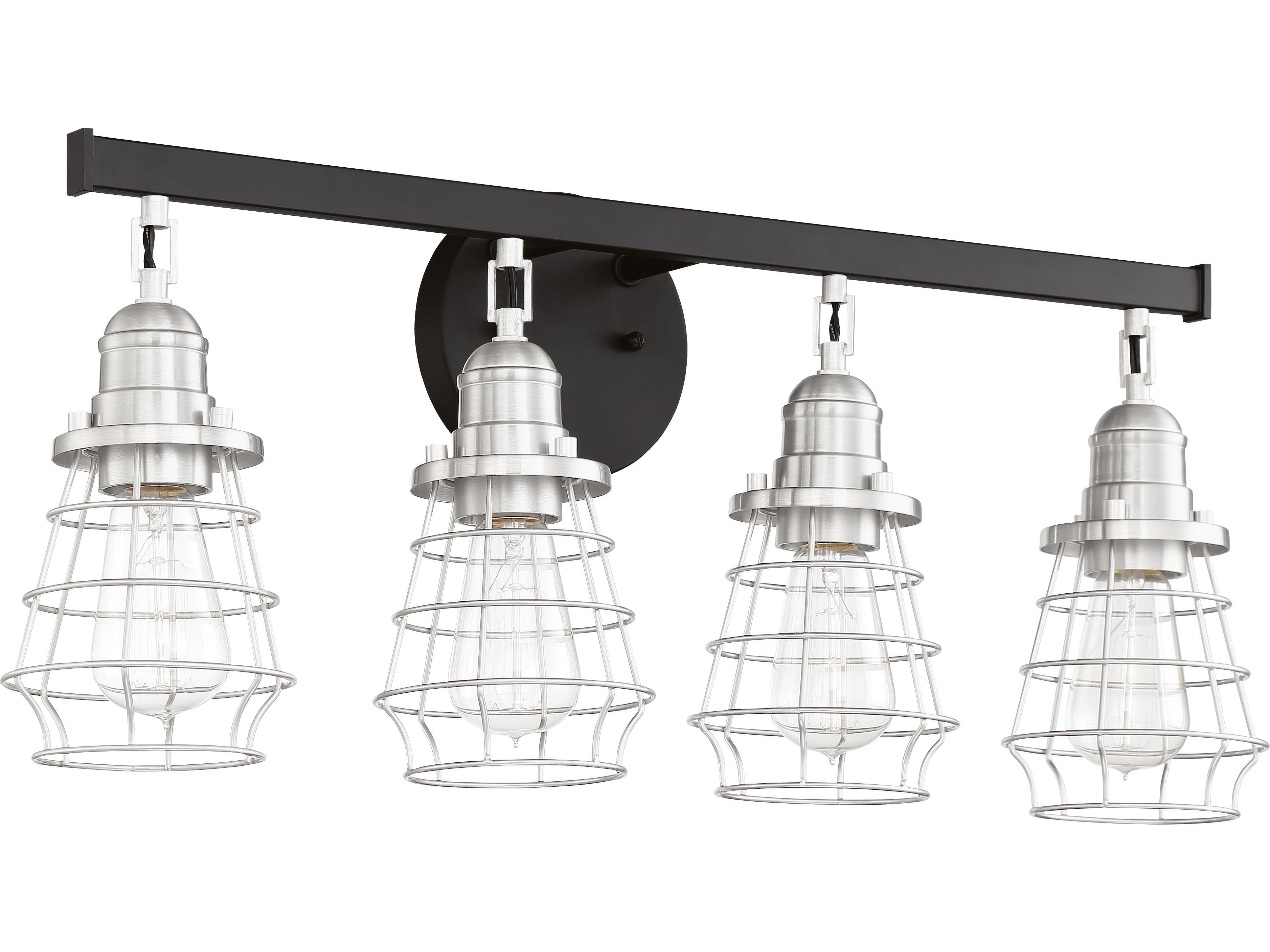 Craftmade Thatcher 4-Light Flat Black Brushed Polished Nickel Vanity Light