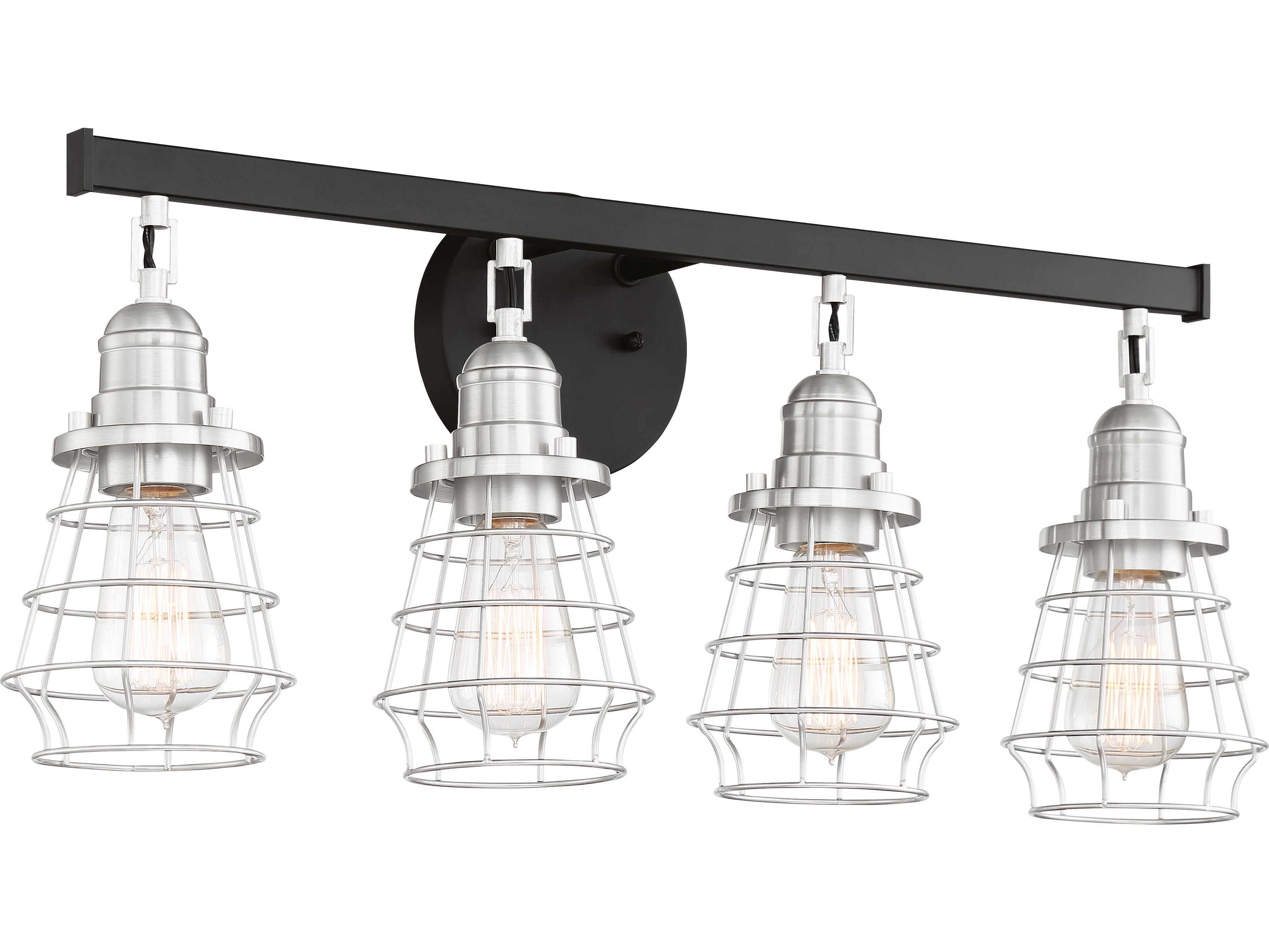 Craftmade Thatcher 4-Light Flat Black Brushed Polished Nickel Vanity Light