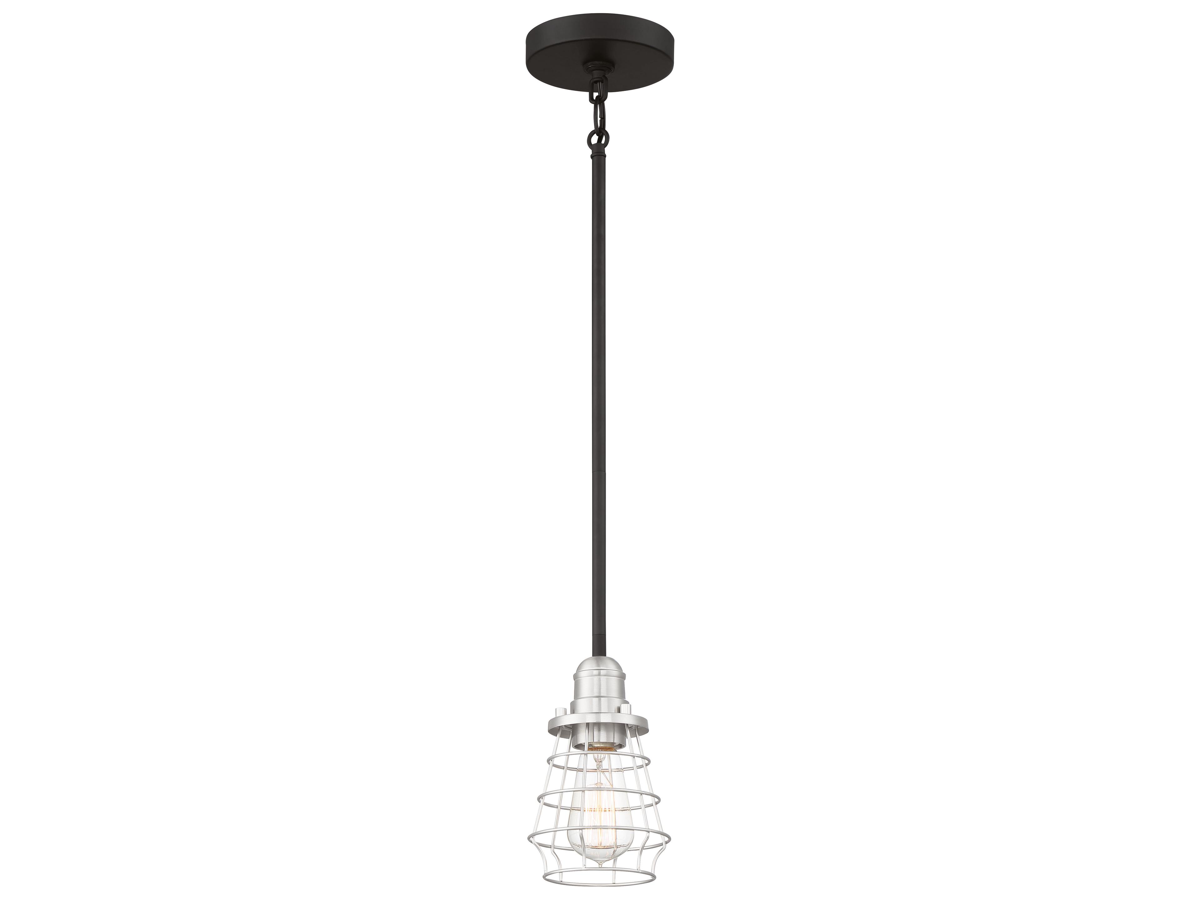 Craftmade Thatcher 1-Light Flat Black Brushed Polished Nickel Mini Pendant