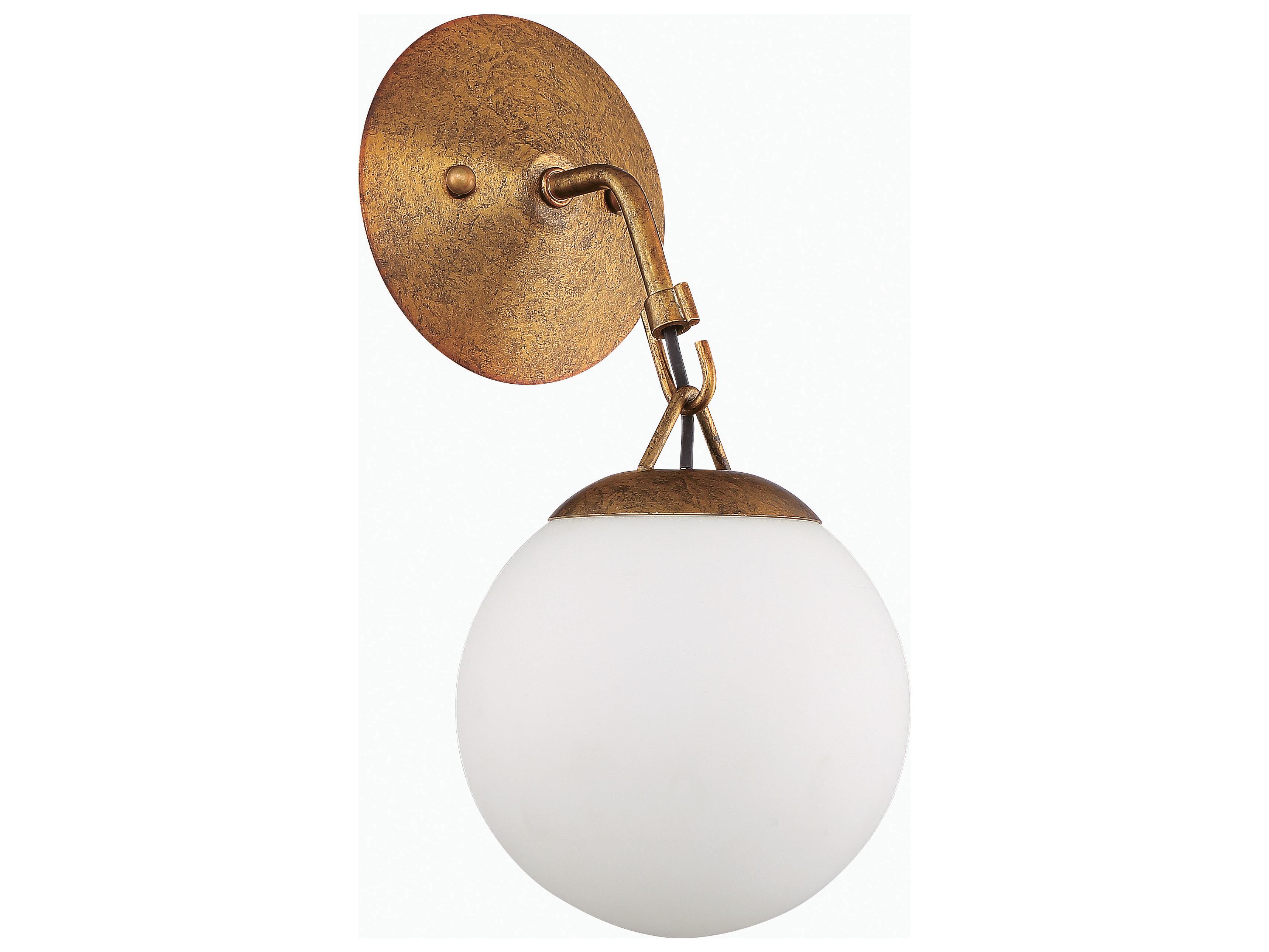 Craftmade Orion 1-Light Patina Aged Brass Glass Wall Sconce