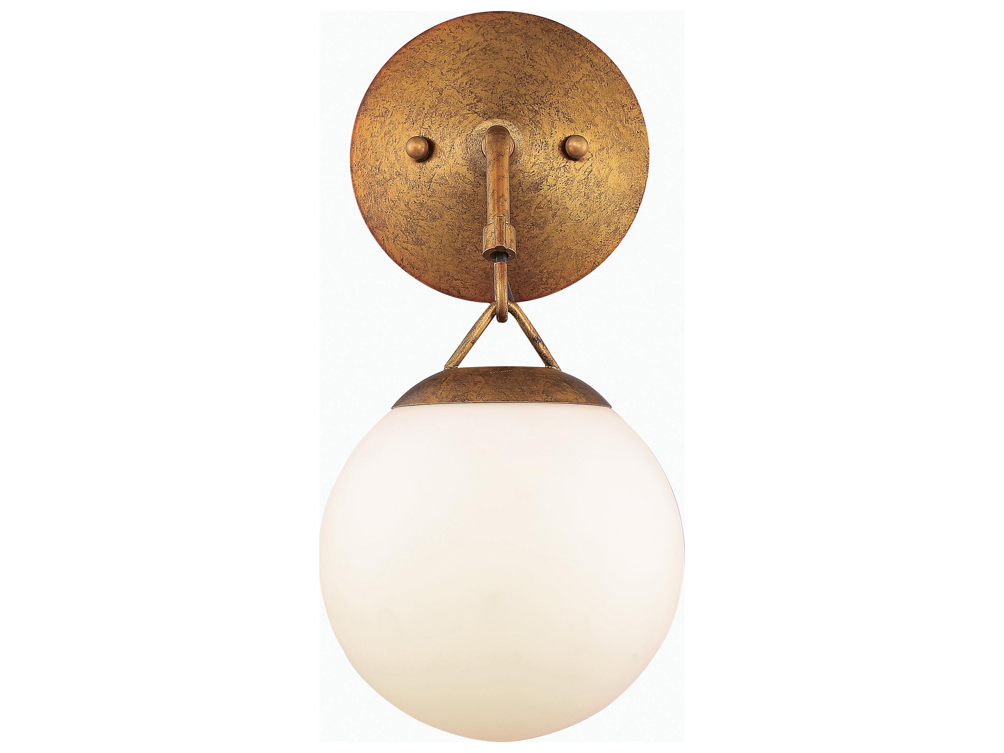 Craftmade Orion 1-Light Patina Aged Brass Glass Wall Sconce