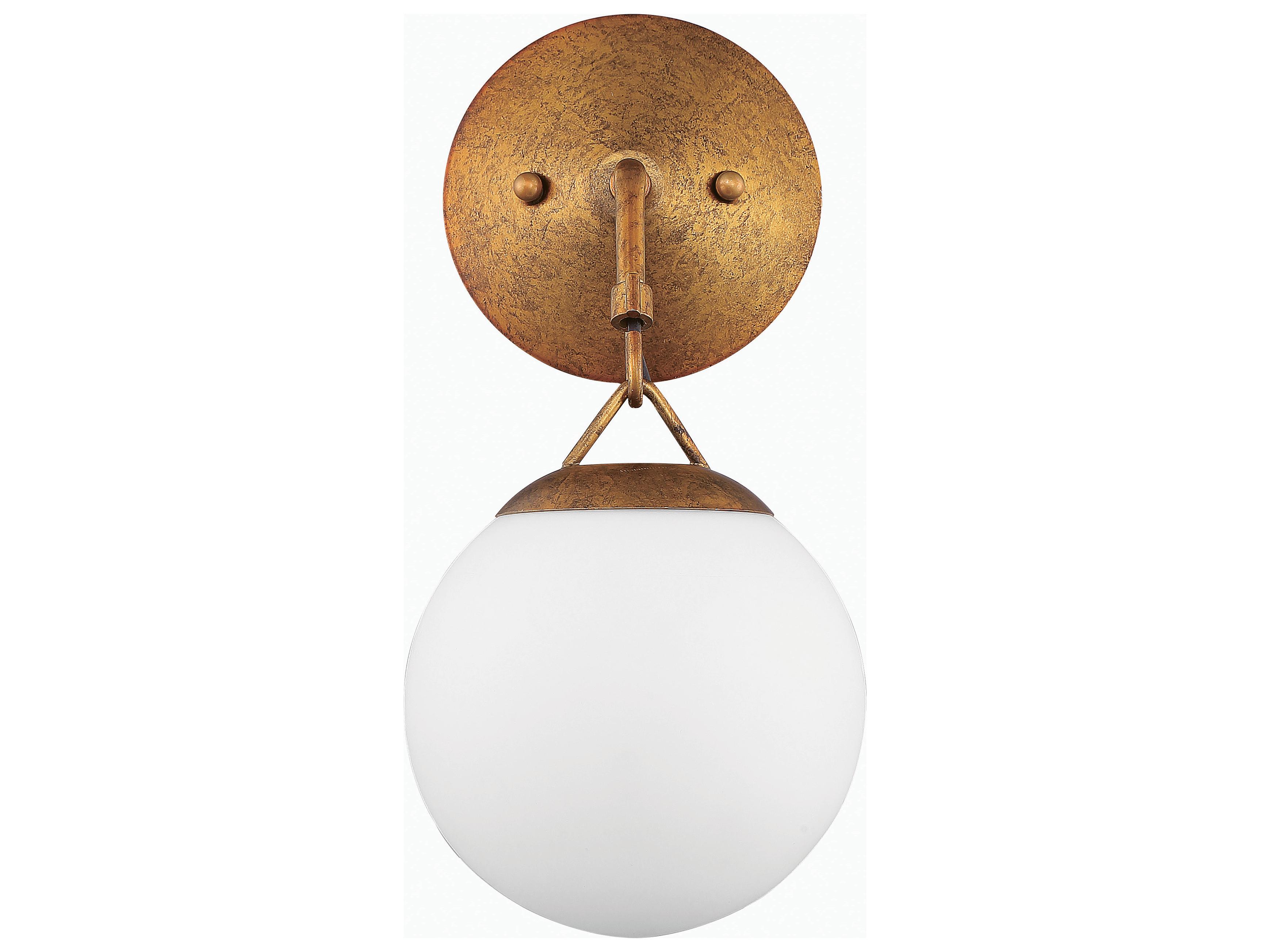 Craftmade Orion 1-Light Patina Aged Brass Glass Wall Sconce