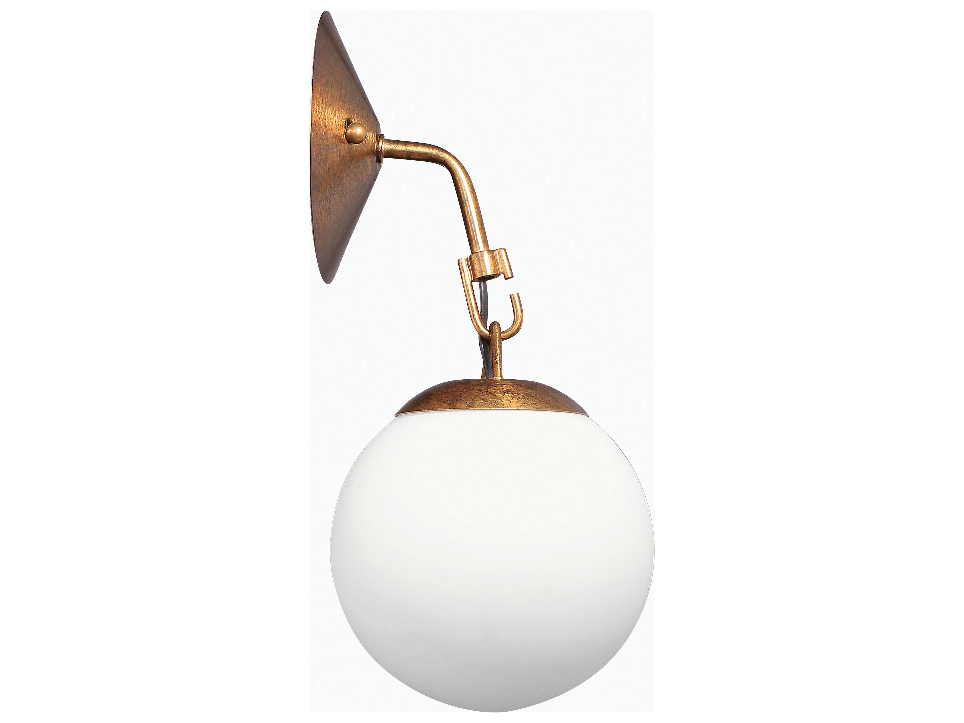 Craftmade Orion 1-Light Patina Aged Brass Glass Wall Sconce