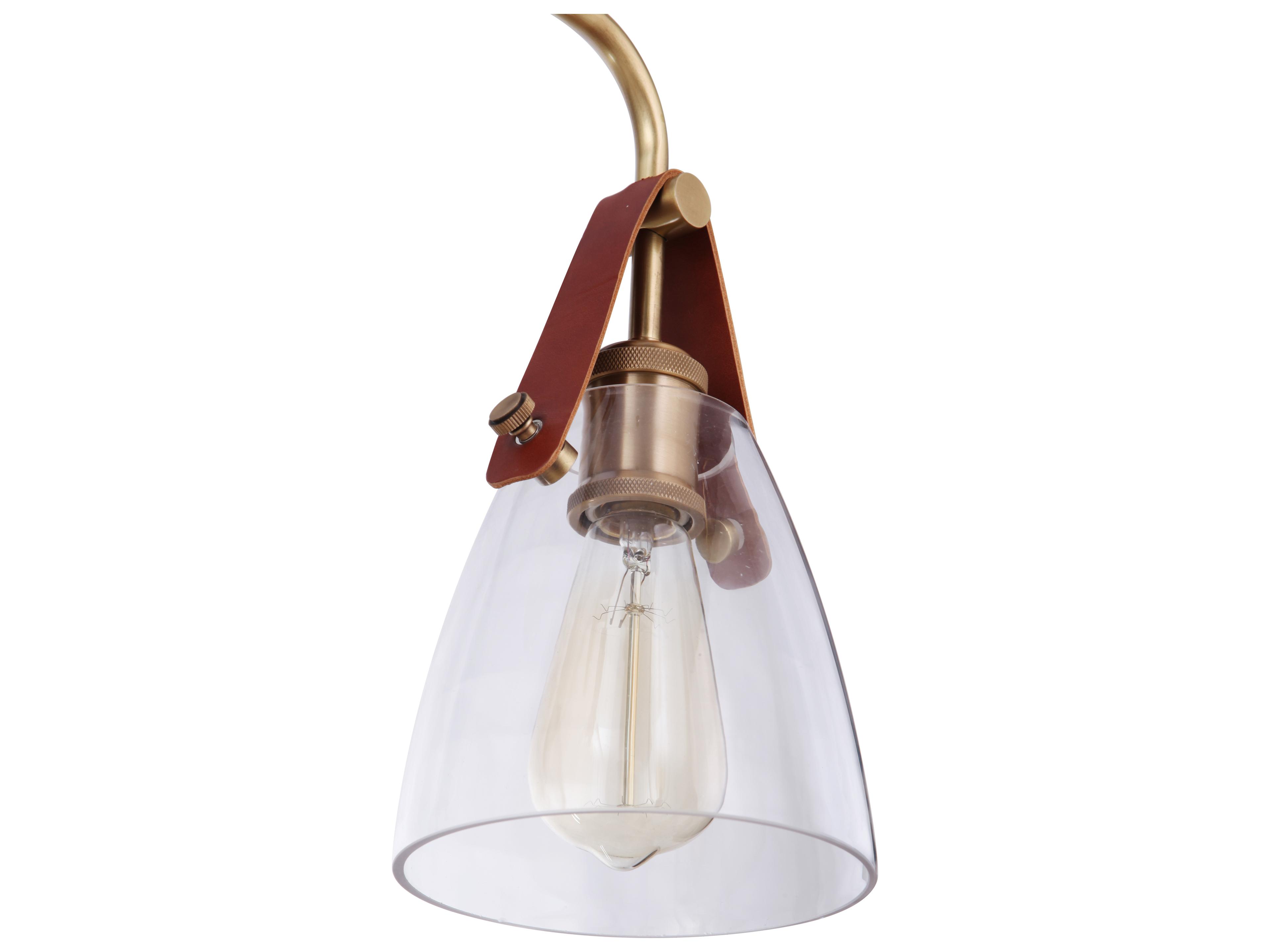 Craftmade Hagen 3-Light Vintage Brass Glass Vanity Light