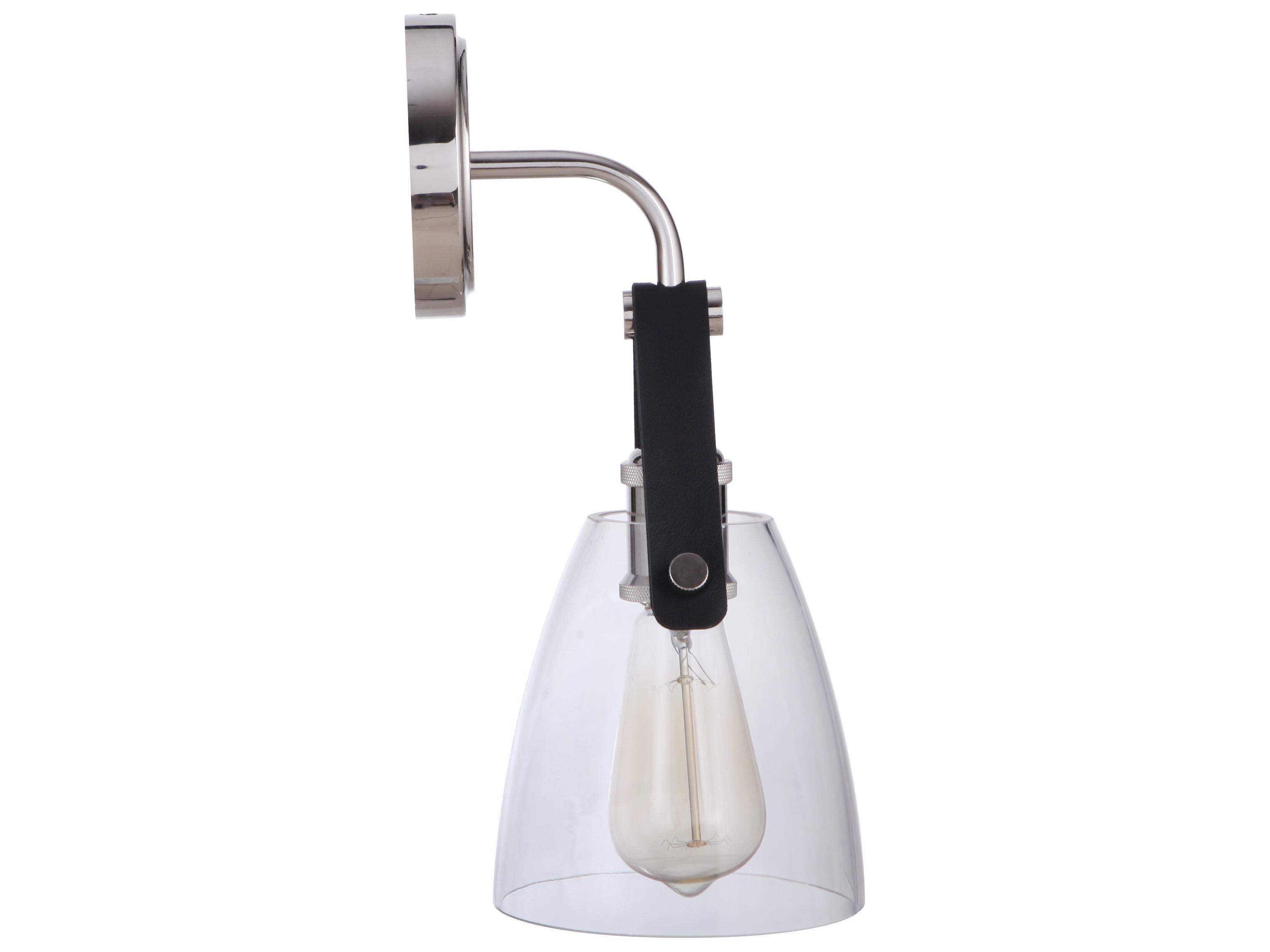 Craftmade Hagen 1-Light Polished Nickel Glass Wall Sconce