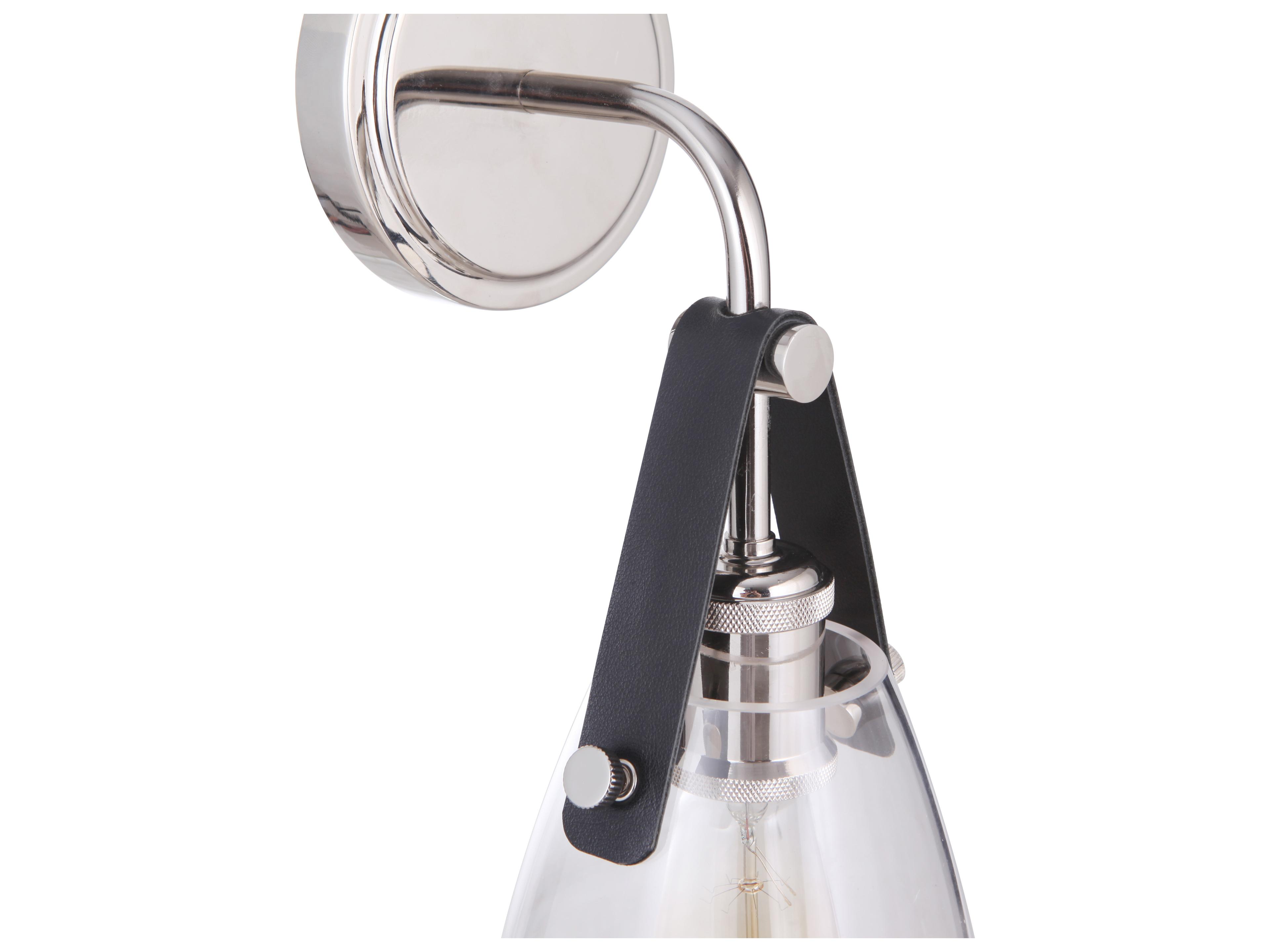 Craftmade Hagen 1-Light Polished Nickel Glass Wall Sconce