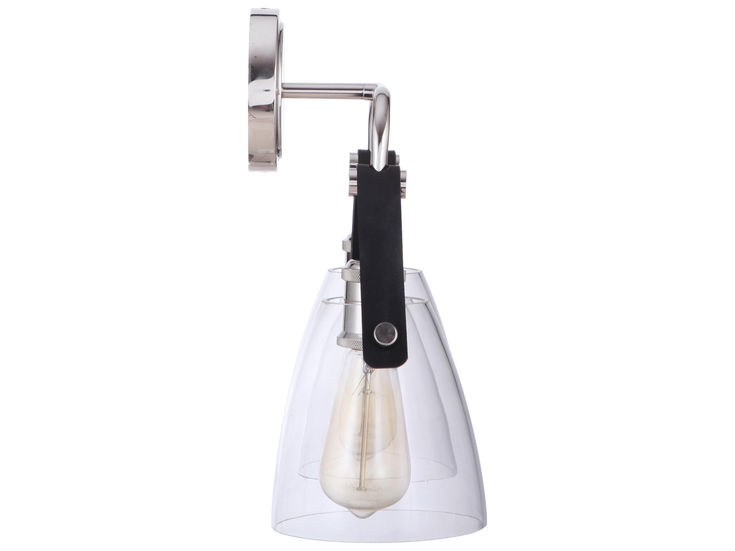 Craftmade Hagen 2-Light Polished Nickel Glass Wall Sconce