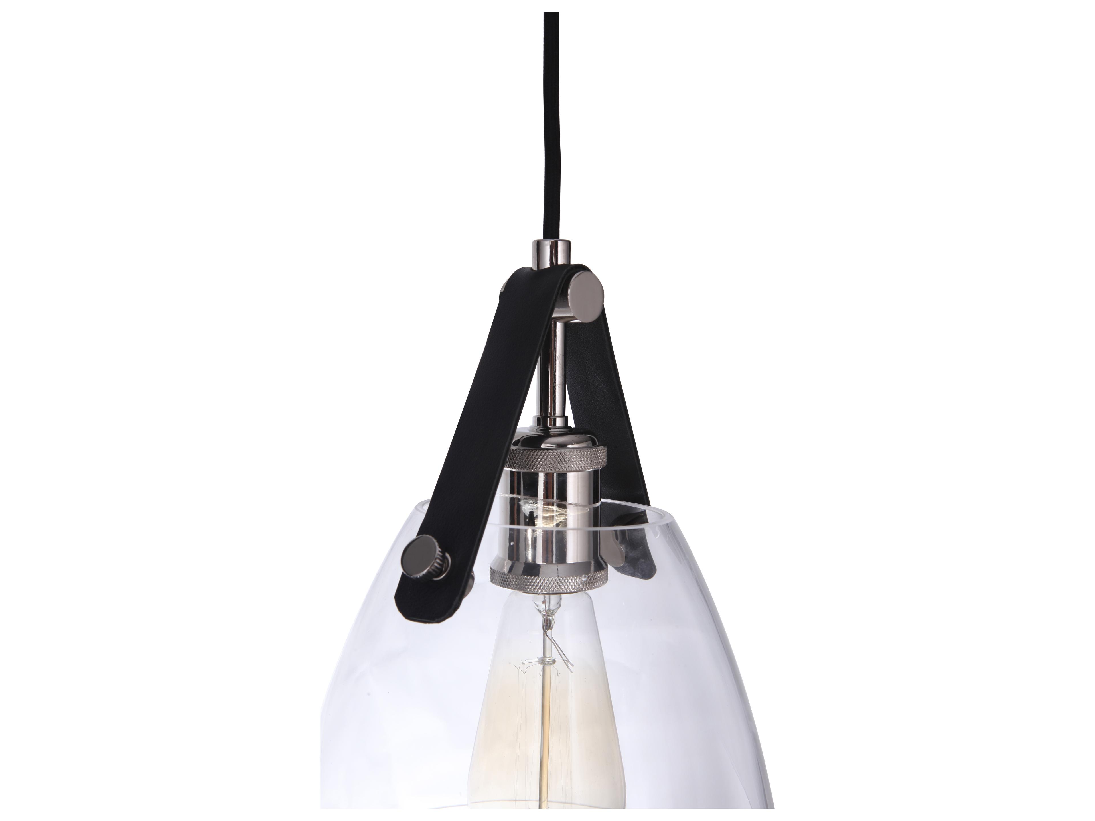 Craftmade Hagen 1-Light Polished Nickel Glass Mini Pendant