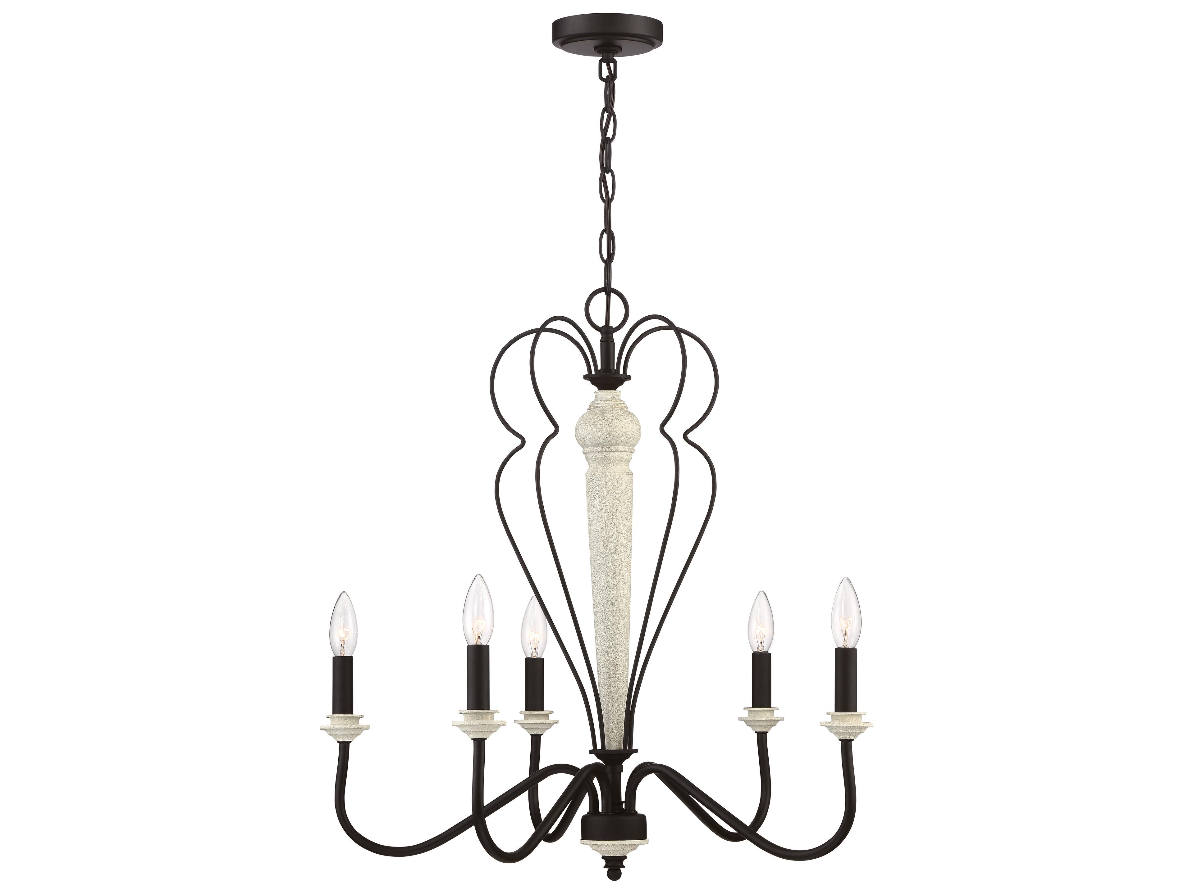 Craftmade Anna 5-Light Cottage White Espresso Off Candelabra Chandelier