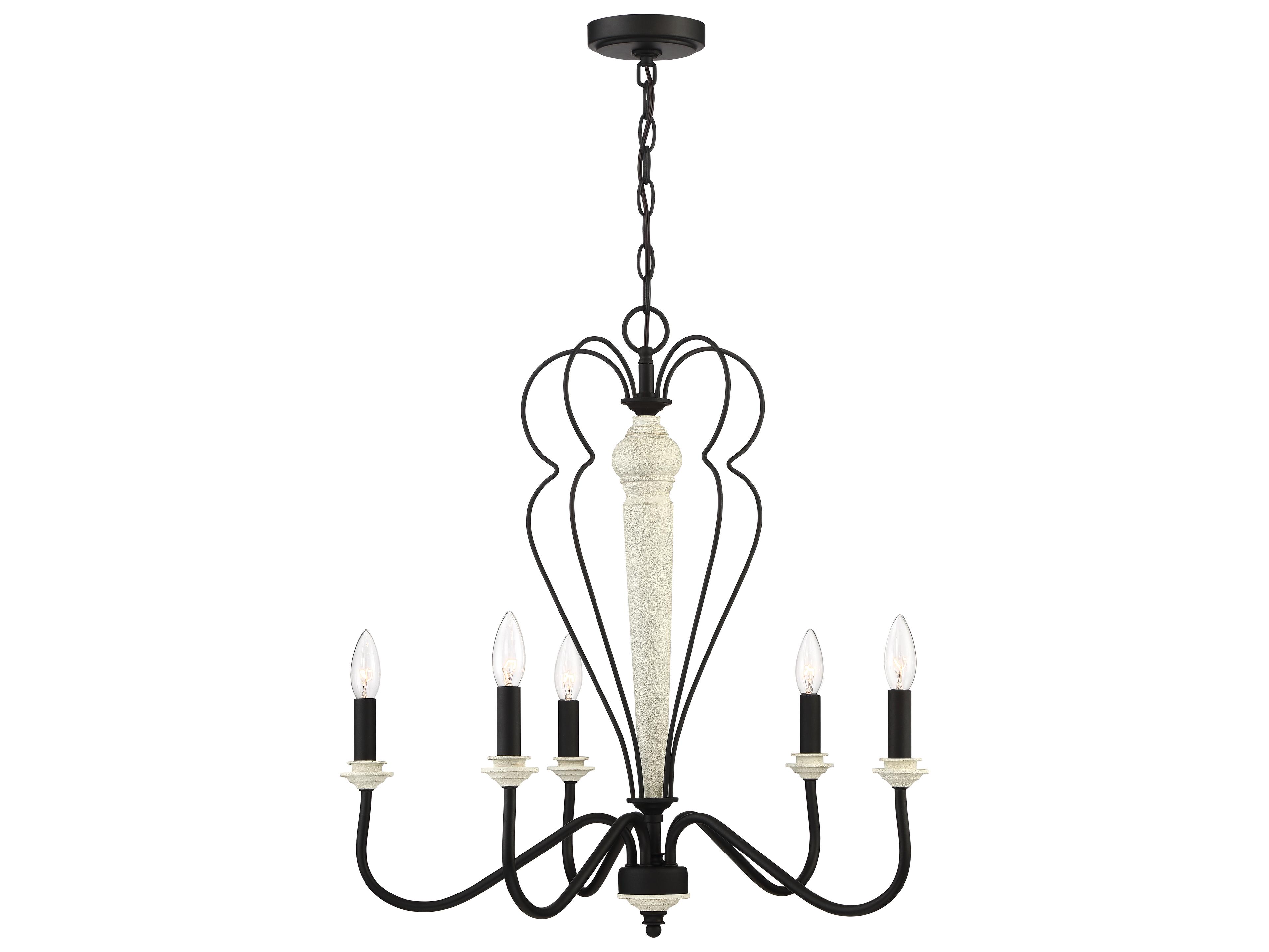 Craftmade Anna 5-Light Cottage White Espresso Off Candelabra Chandelier