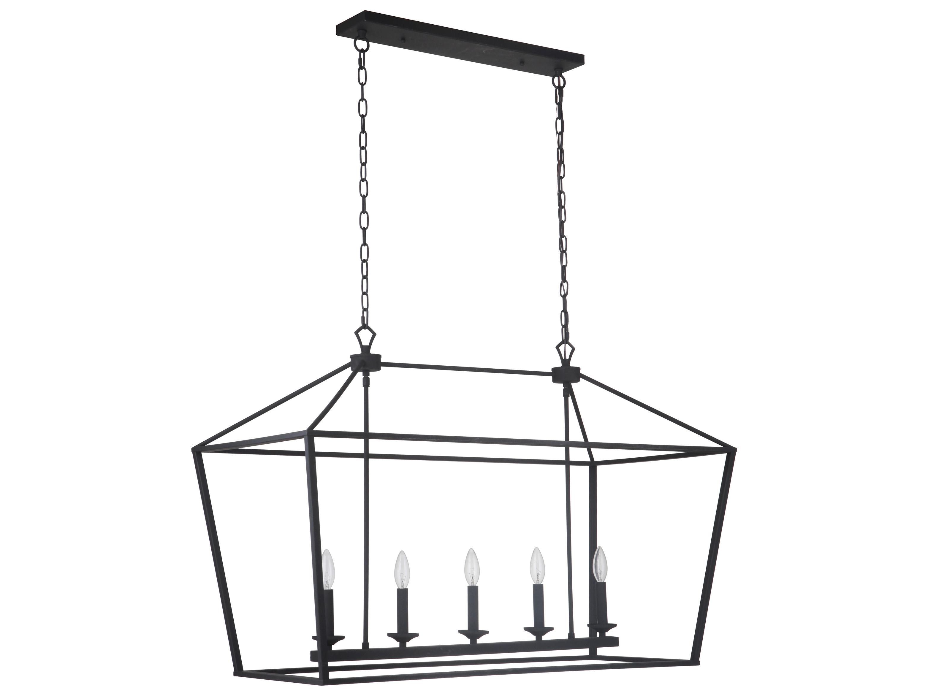 Craftmade Flynt 5-Light Flat Black Linear Island Pendant
