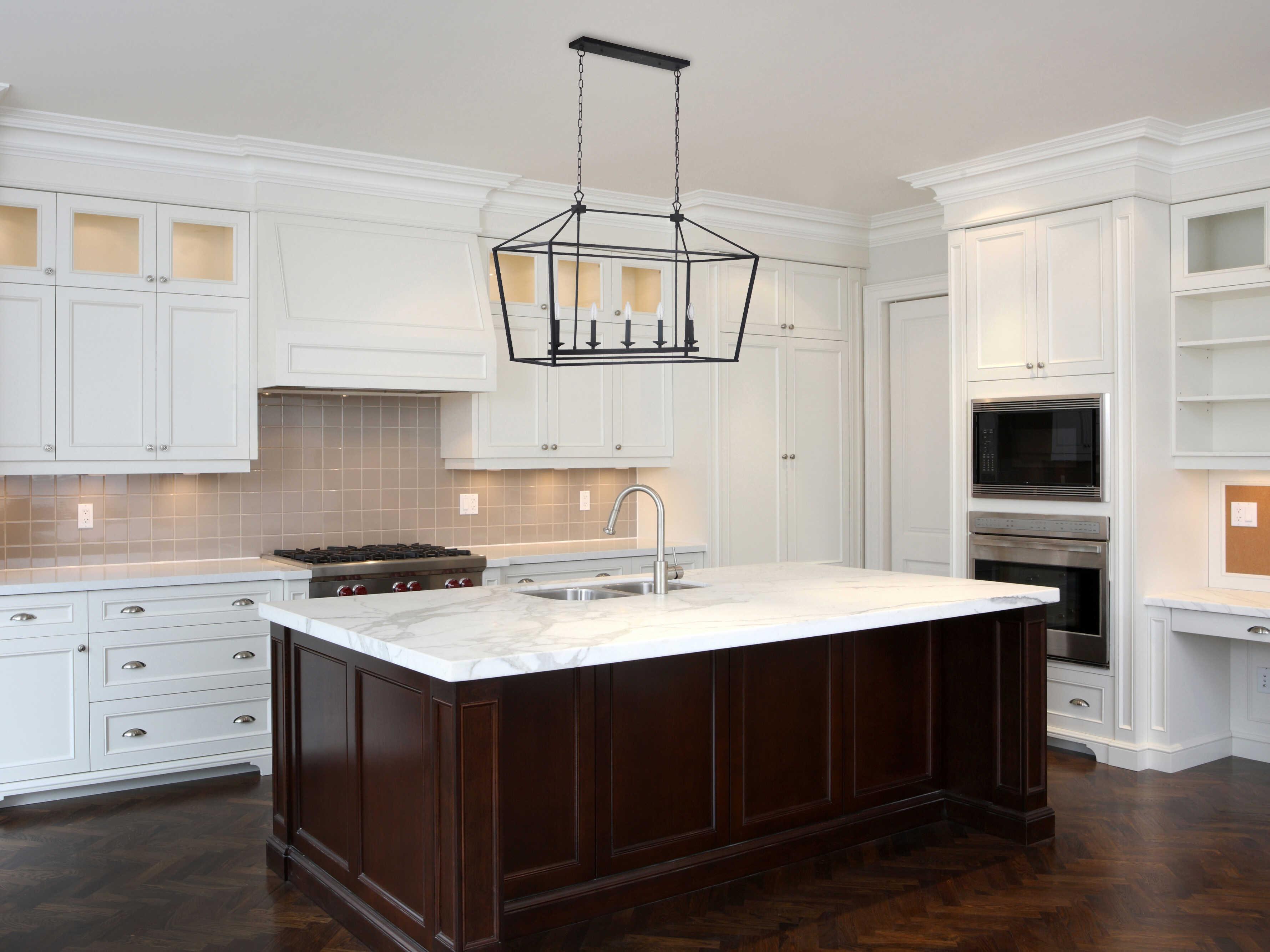 Craftmade Flynt 5-Light Flat Black Linear Island Pendant