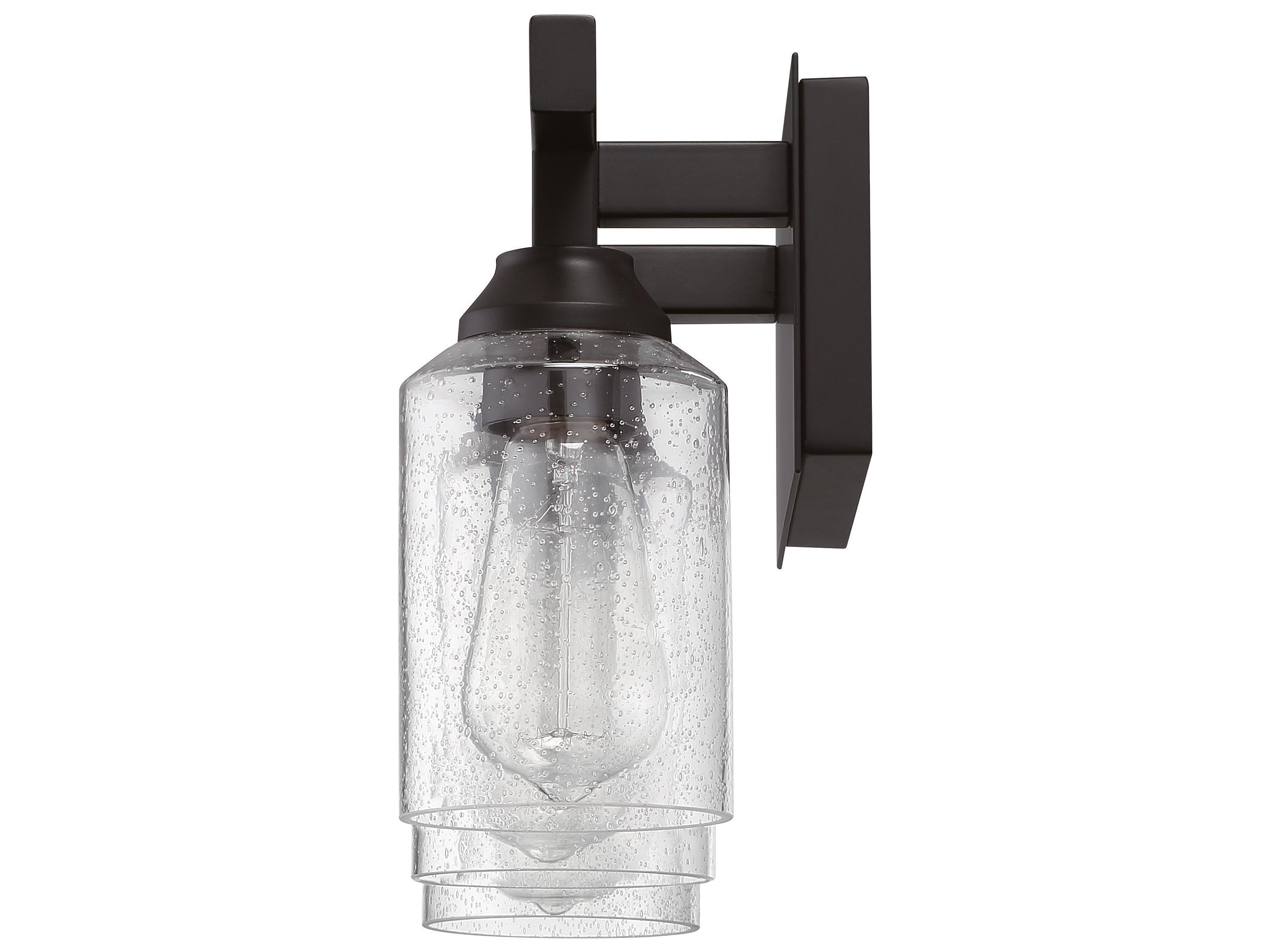 Craftmade Chicago 3-Light Flat Black Glass Vanity Light