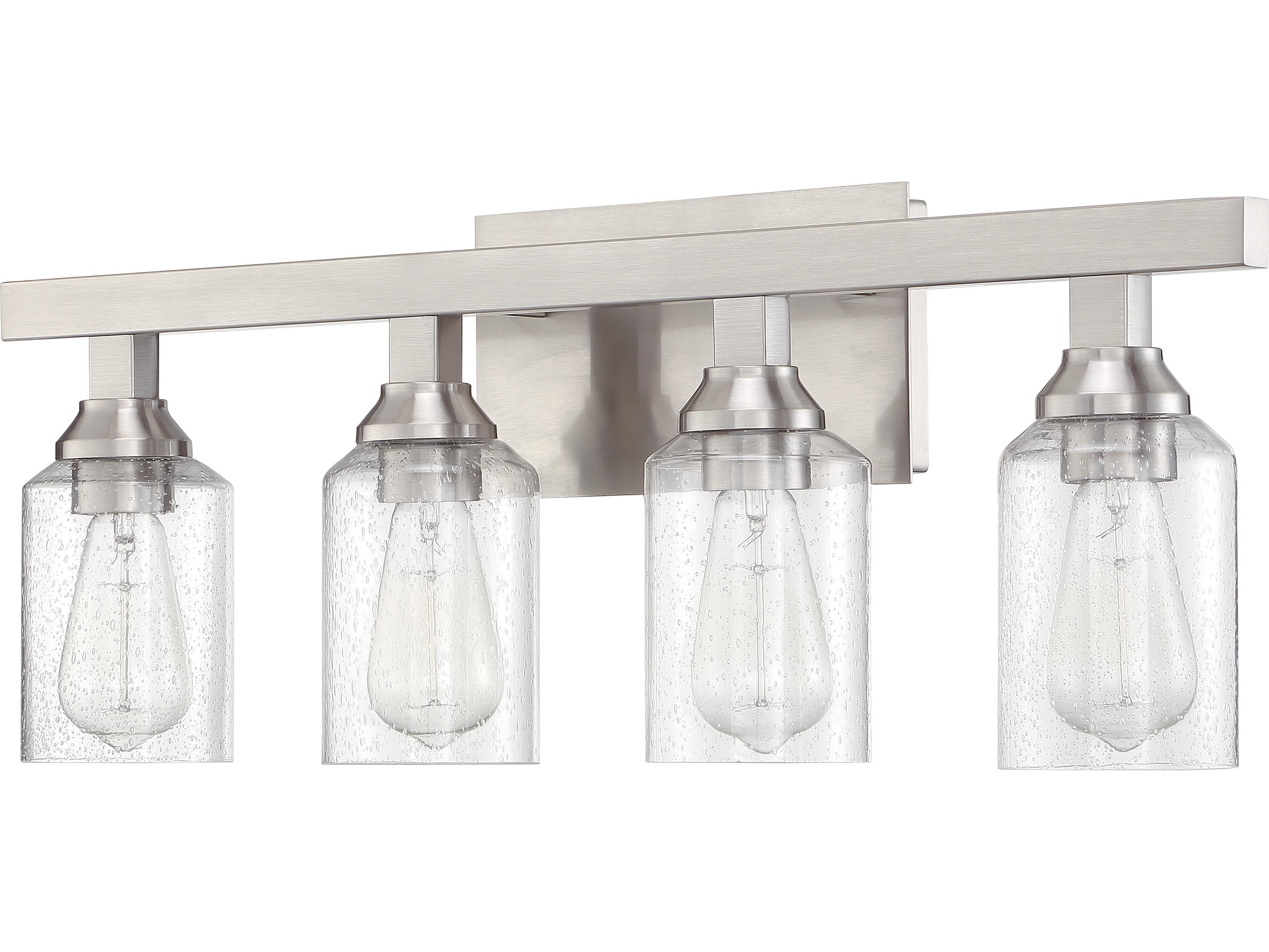 Craftmade Chicago 4-Light Brushed Polished Nickel Glass Vanity Light