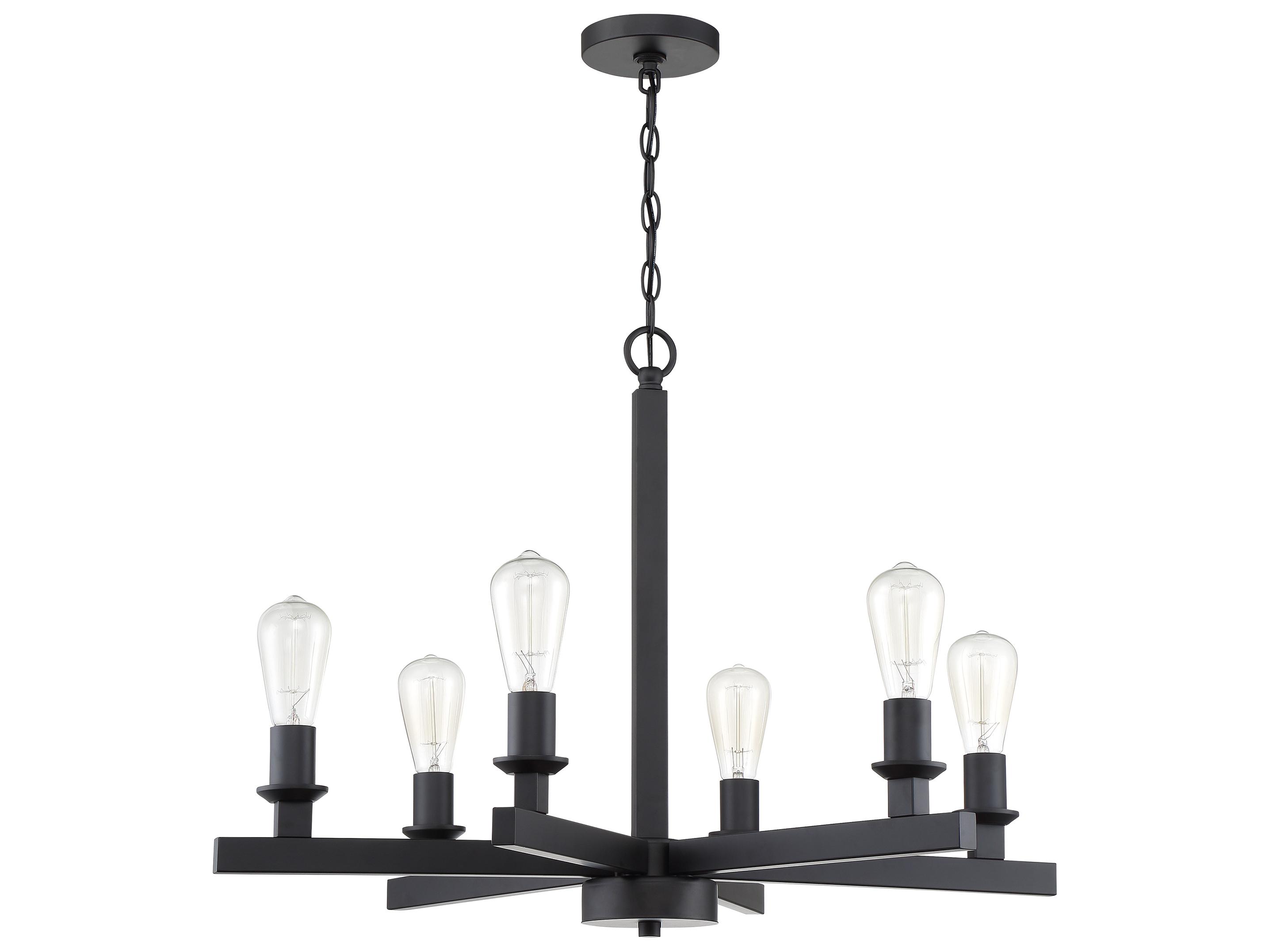 Craftmade Chicago 6-Light Flat Black Chandelier