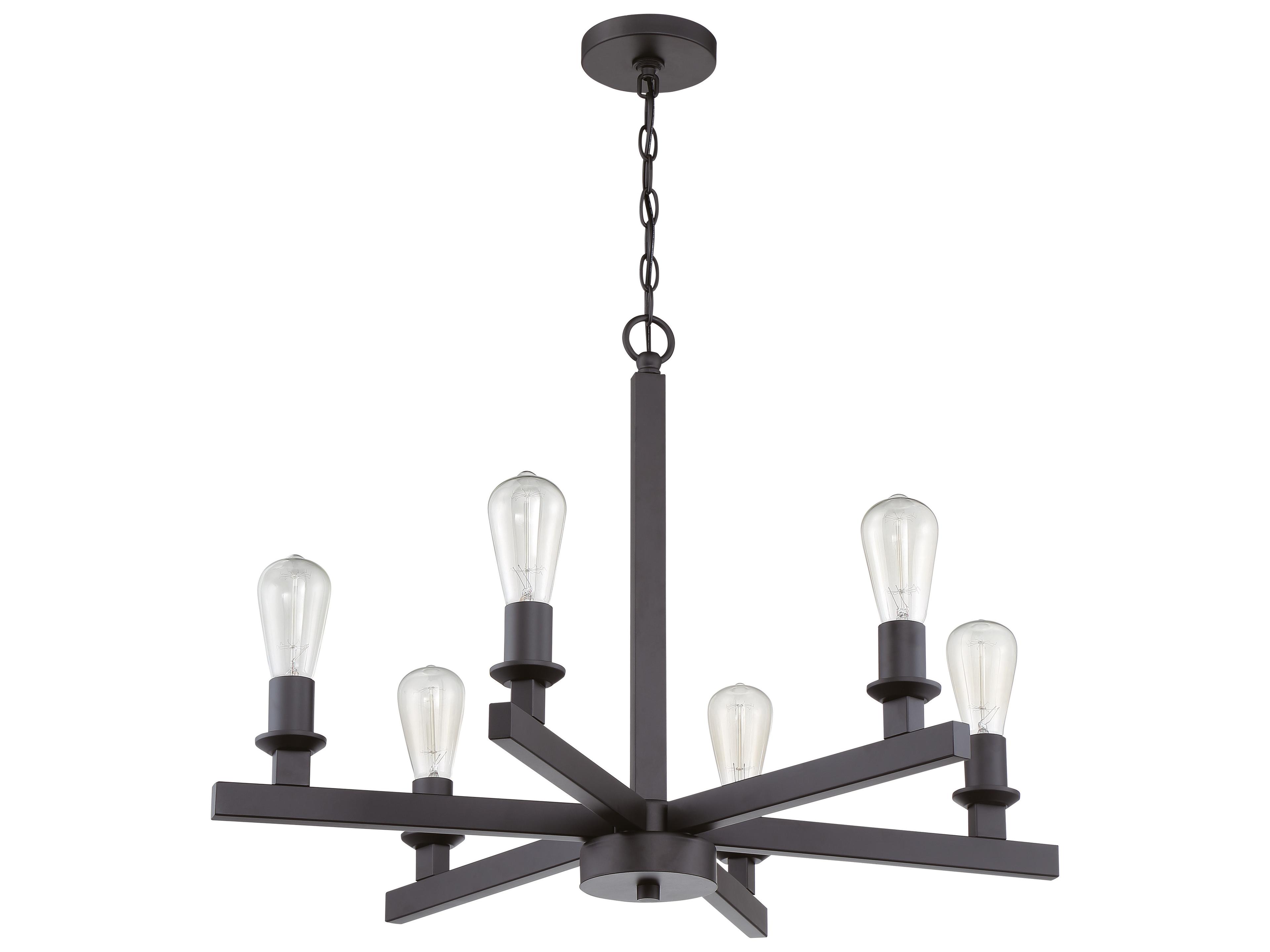 Craftmade Chicago 6-Light Flat Black Chandelier