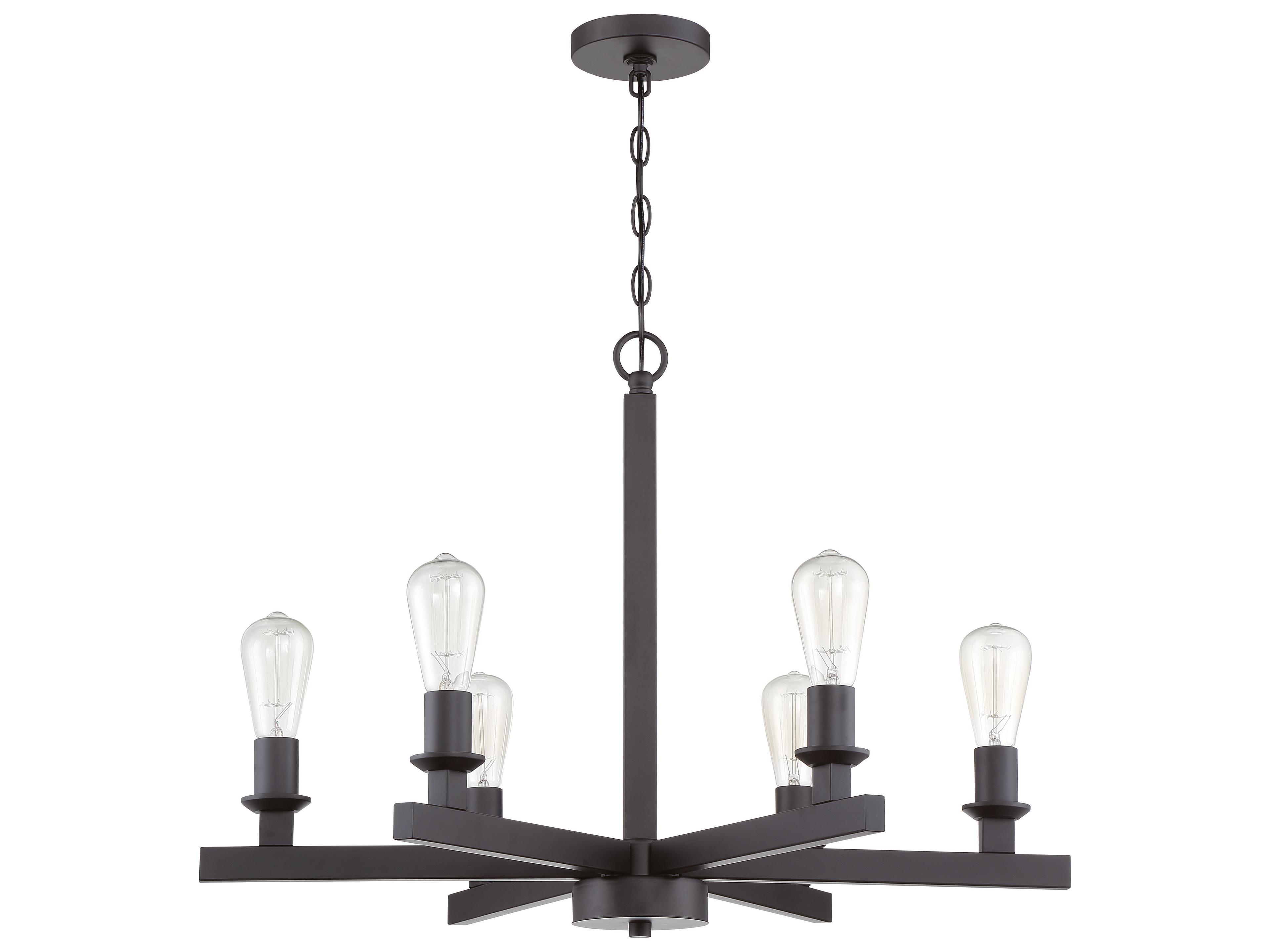 Craftmade Chicago 6-Light Flat Black Chandelier
