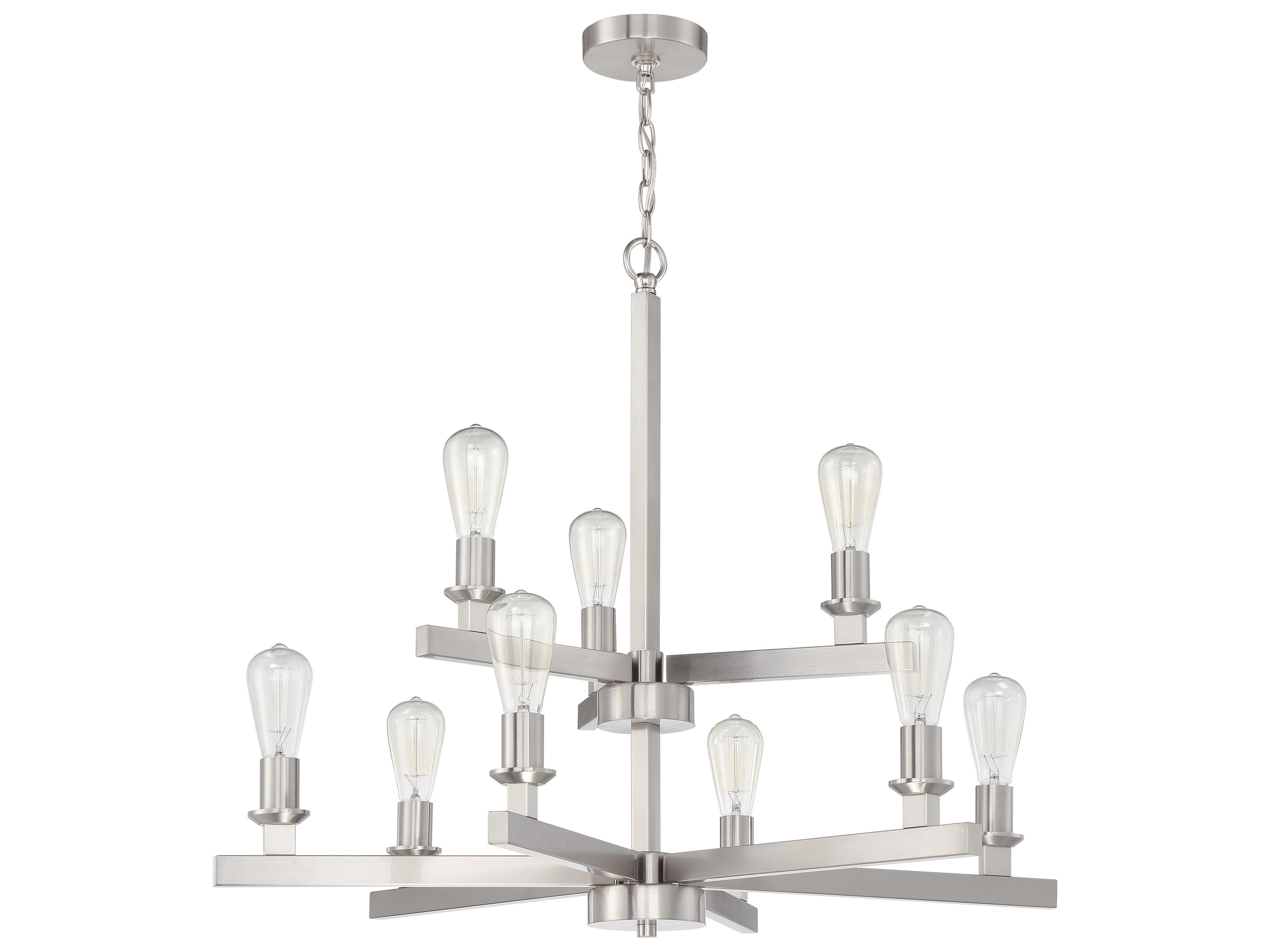 Craftmade Chicago 9-Light Brushed Polished Nickel Tiered Chandelier