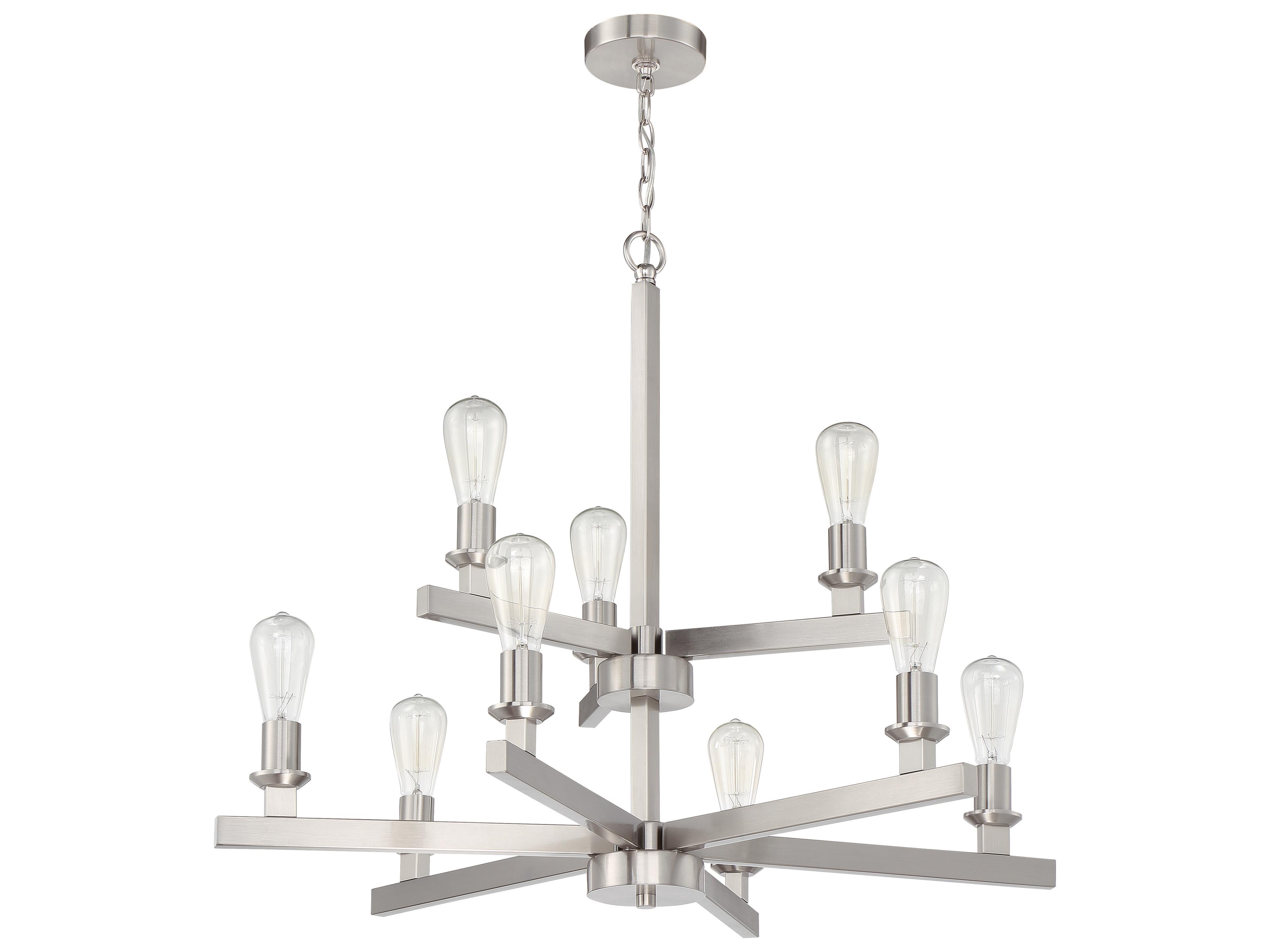 Craftmade Chicago 9-Light Brushed Polished Nickel Tiered Chandelier