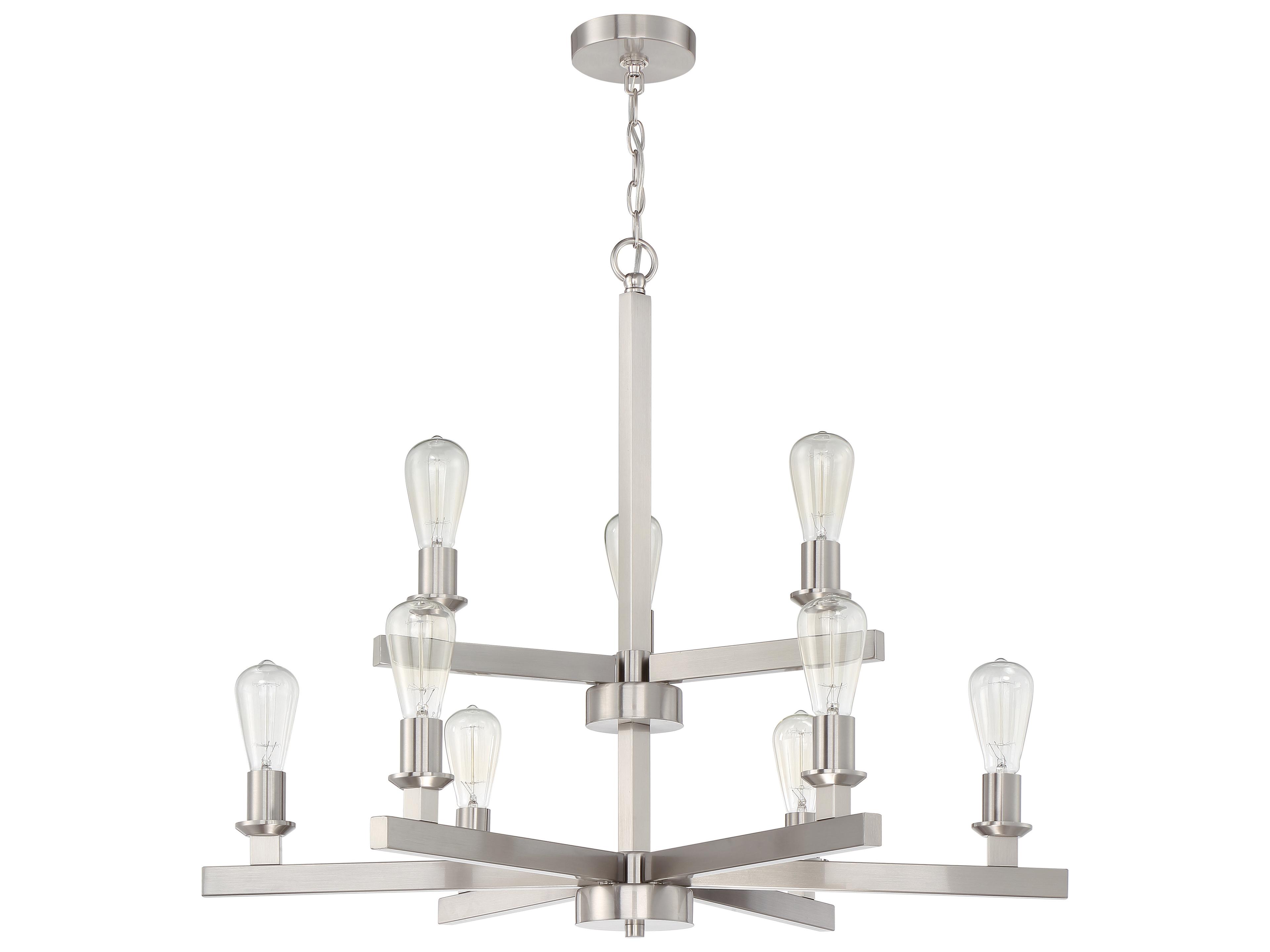 Craftmade Chicago 9-Light Brushed Polished Nickel Tiered Chandelier