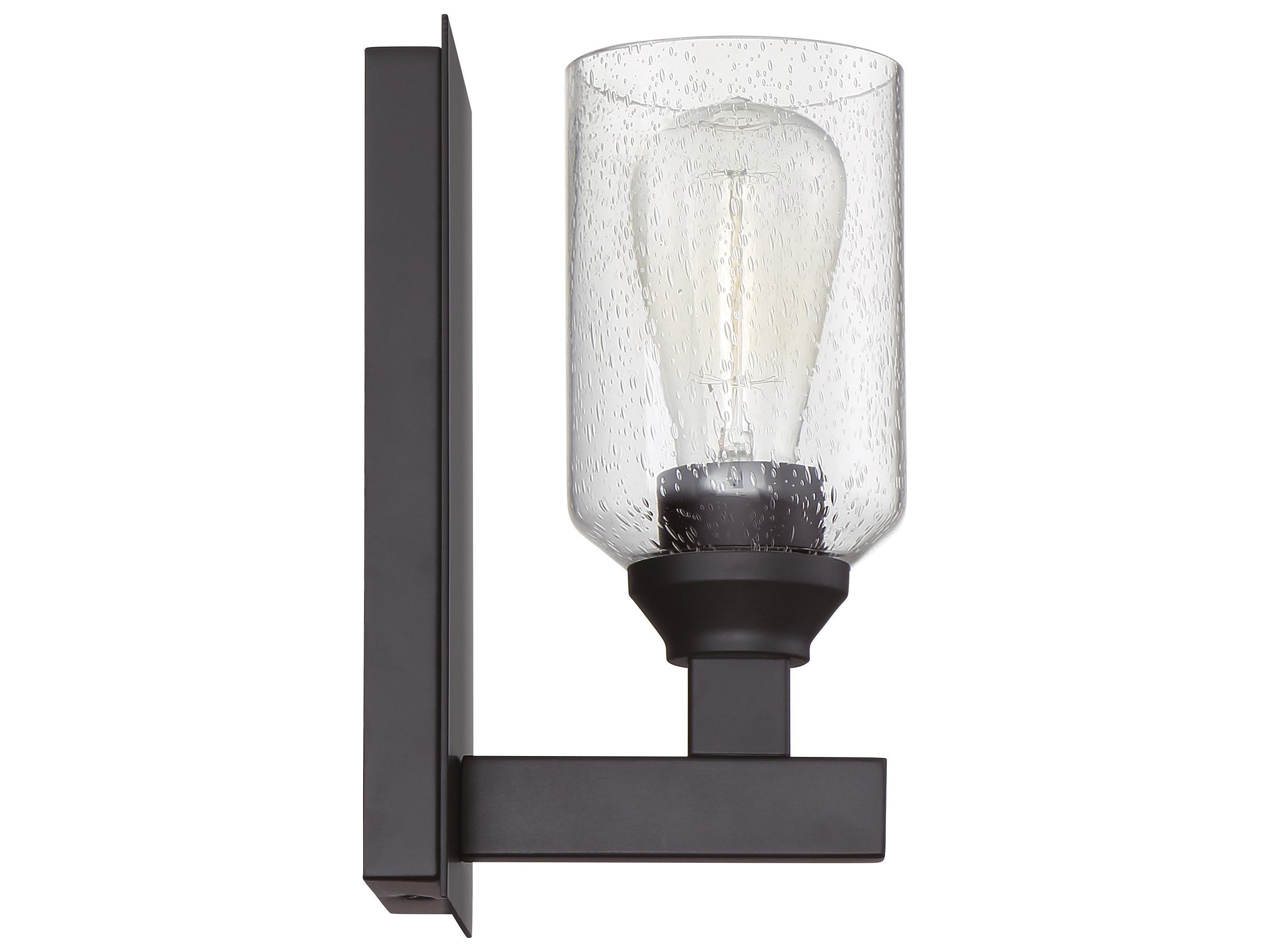 Craftmade Chicago 1-Light Flat Black Glass Vanity Light