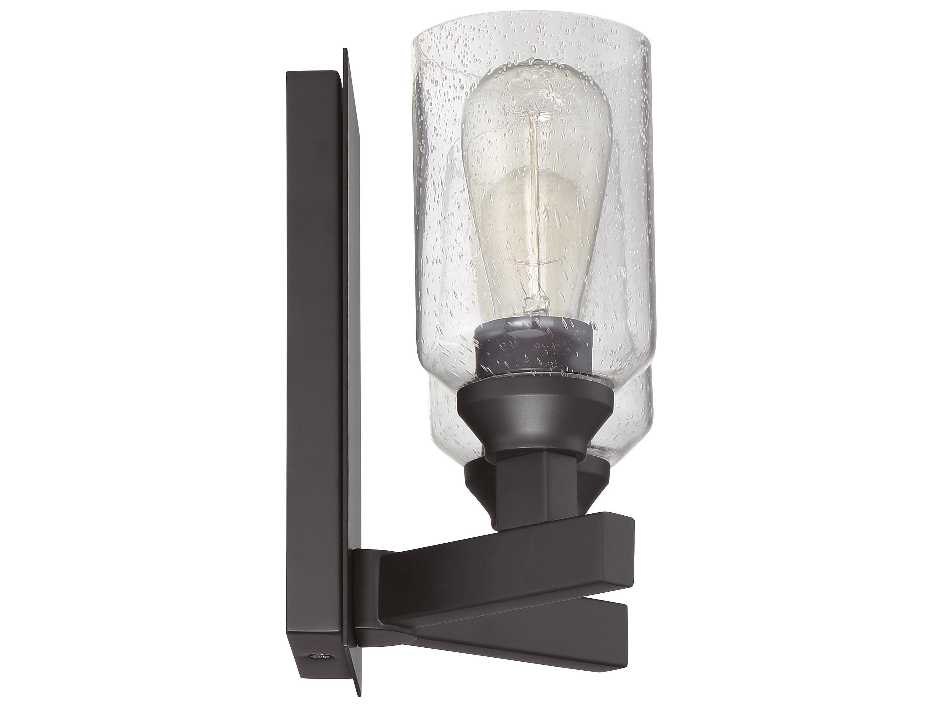 Craftmade Chicago 2-Light Flat Black Glass Vanity Light