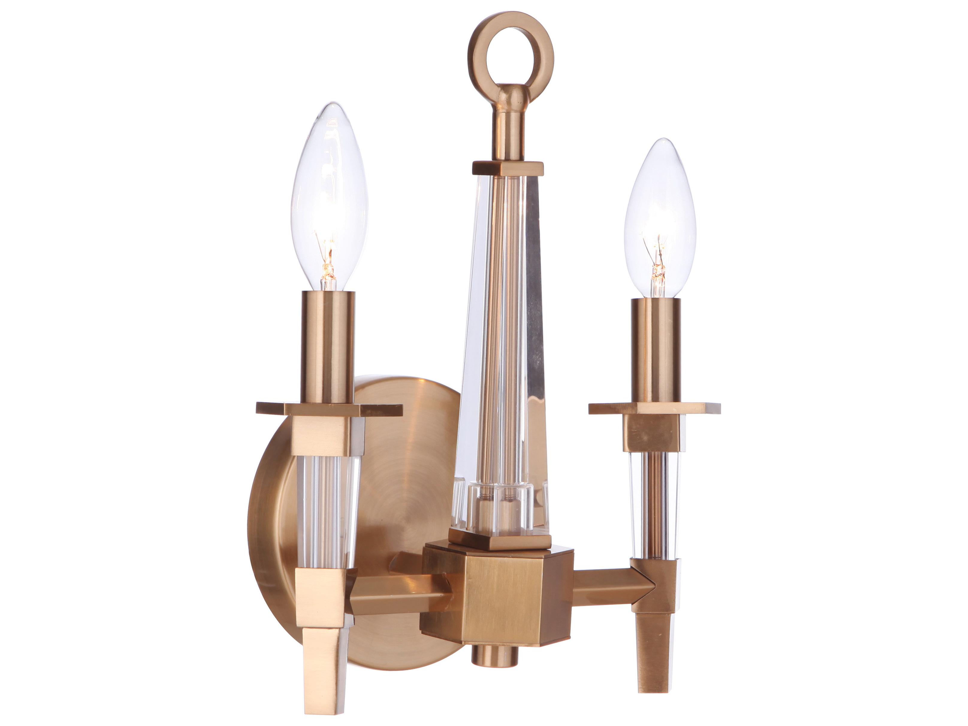 Craftmade Tarryn 2-Light Satin Brass Crystal Wall Sconce
