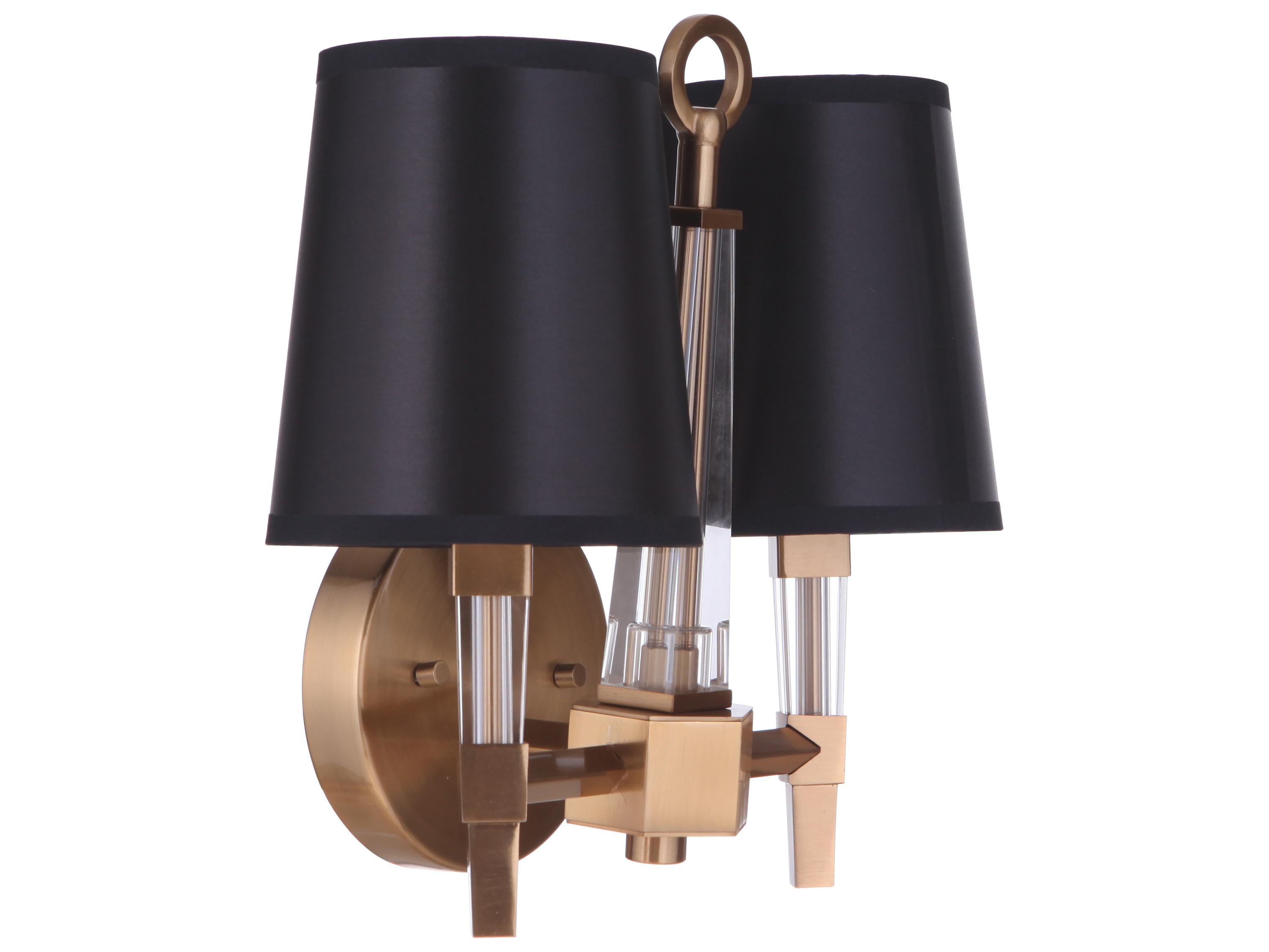 Craftmade Tarryn 2-Light Satin Brass Crystal Wall Sconce