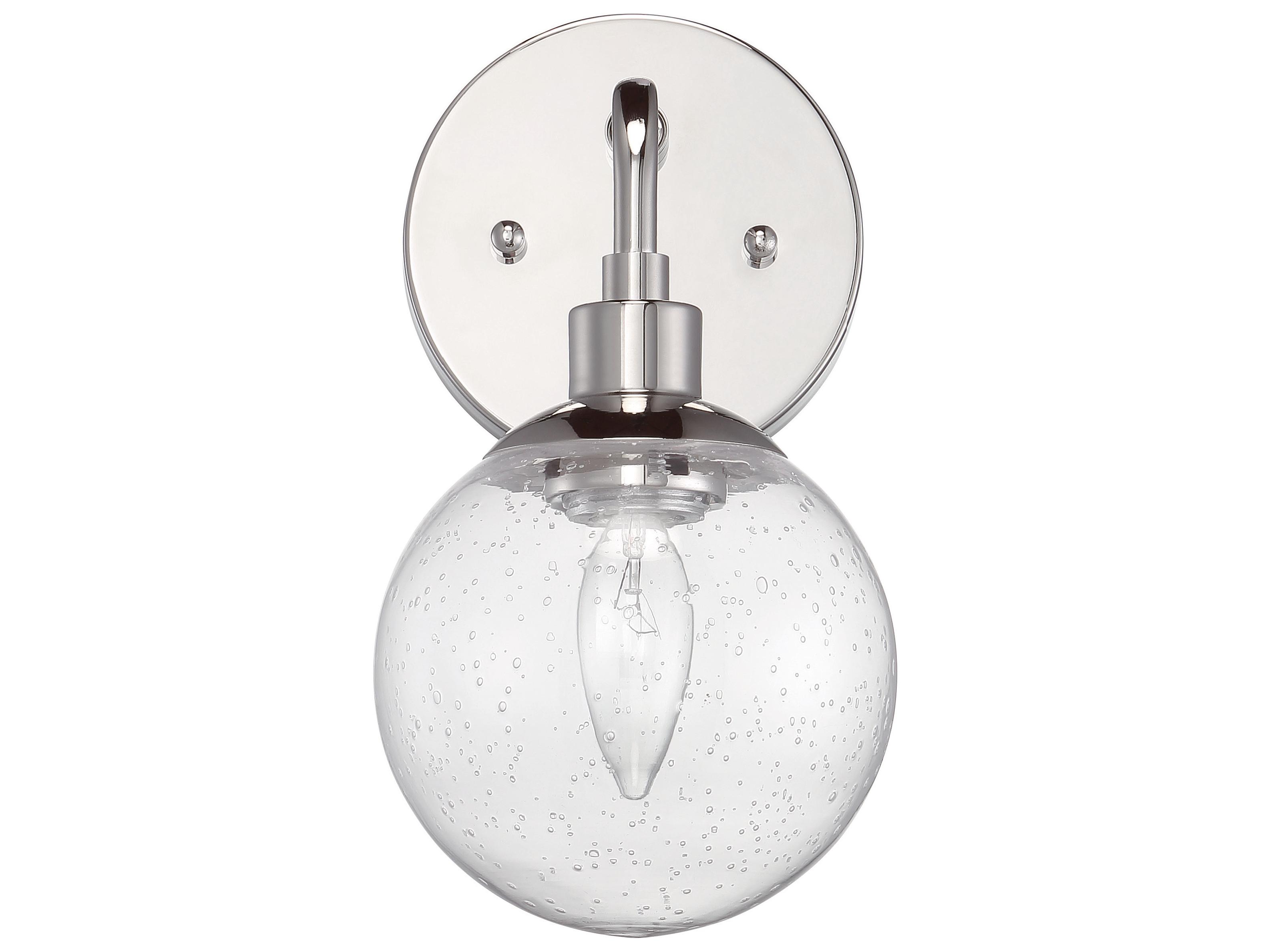 Craftmade Que 1-Light Chrome Glass Wall Sconce