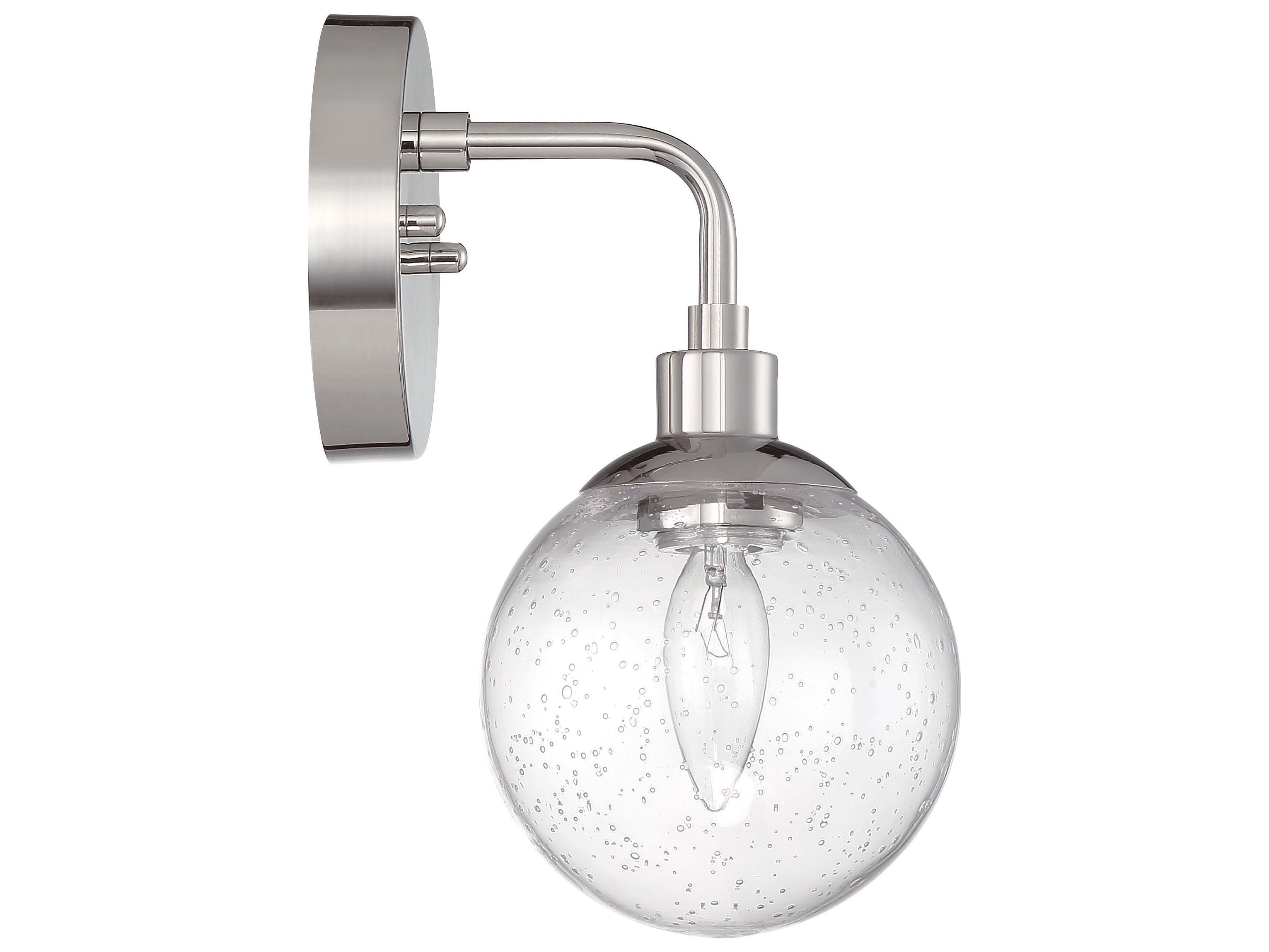 Craftmade Que 1-Light Chrome Glass Wall Sconce