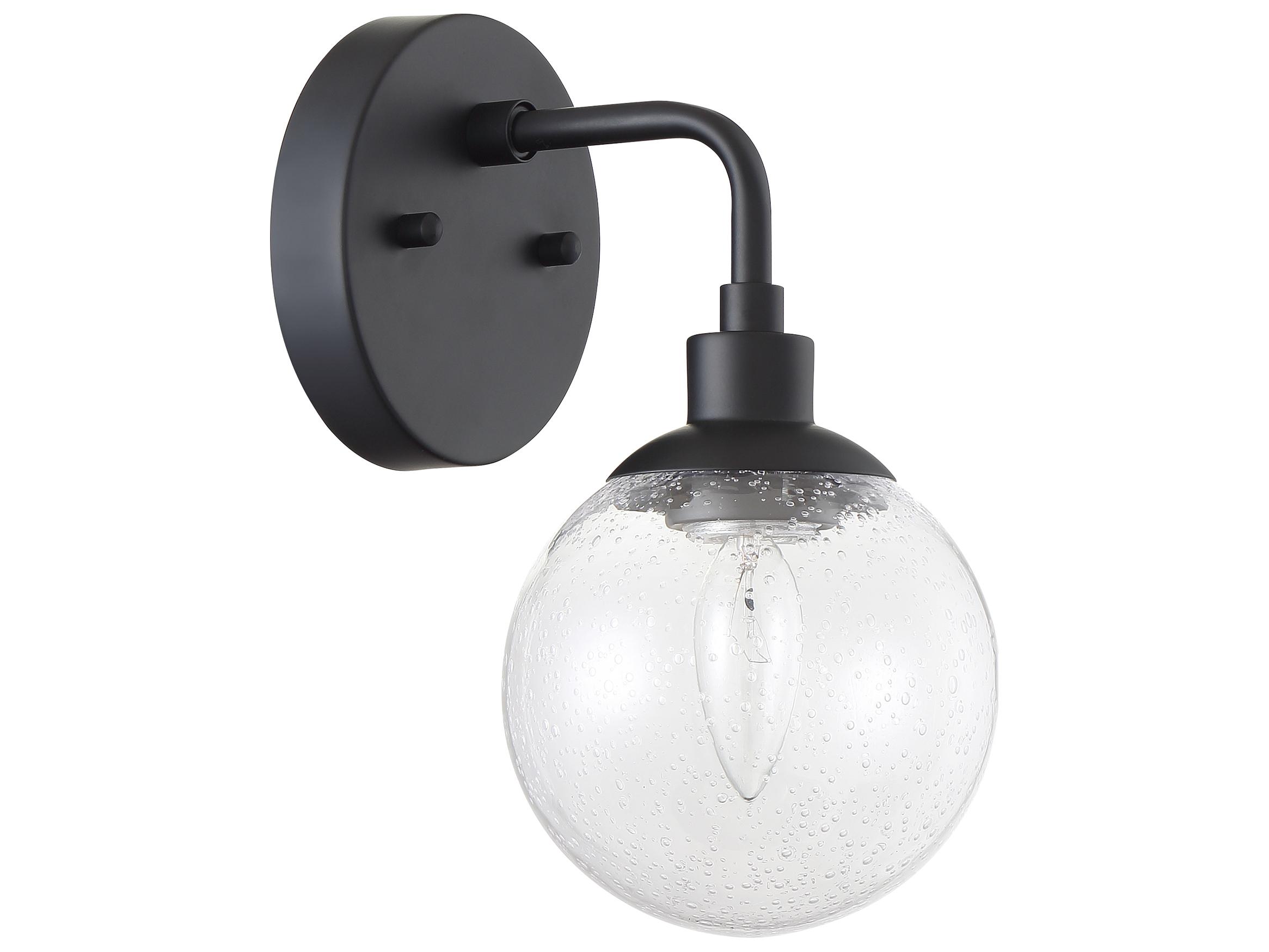 Craftmade Que 1-Light Flat Black Glass Wall Sconce