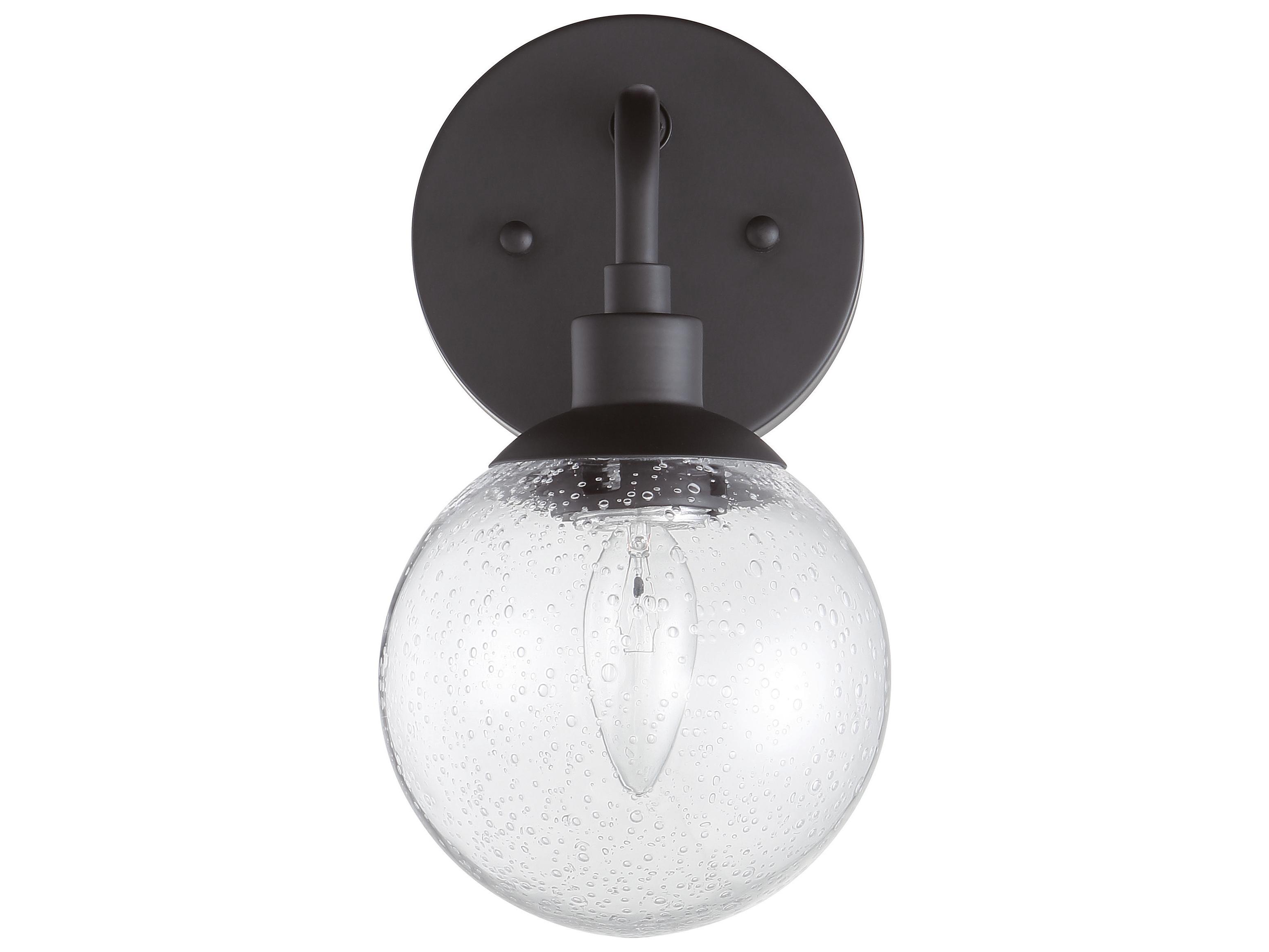 Craftmade Que 1-Light Flat Black Glass Wall Sconce