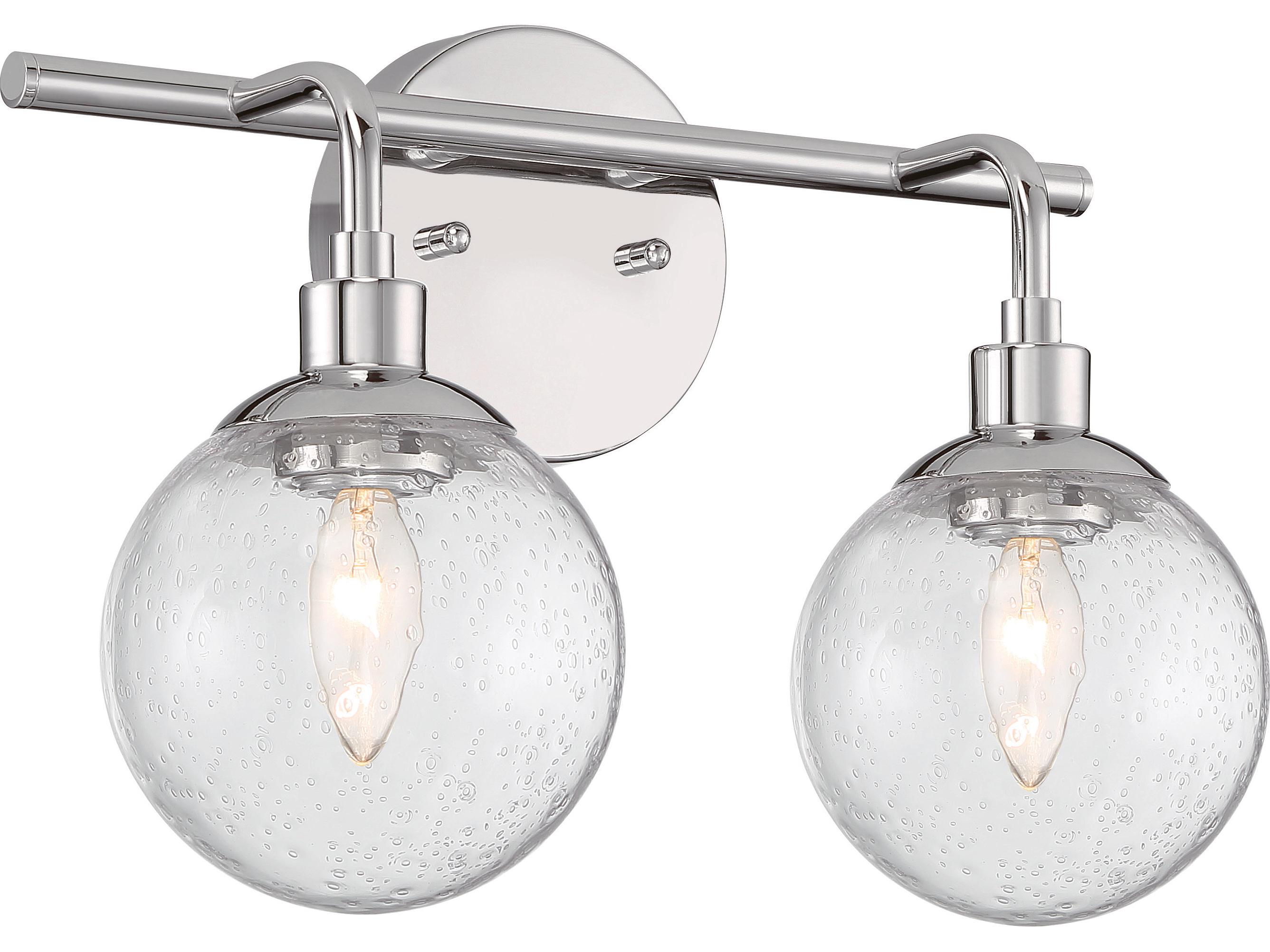 Craftmade Que 2-Light Chrome Glass Vanity Light