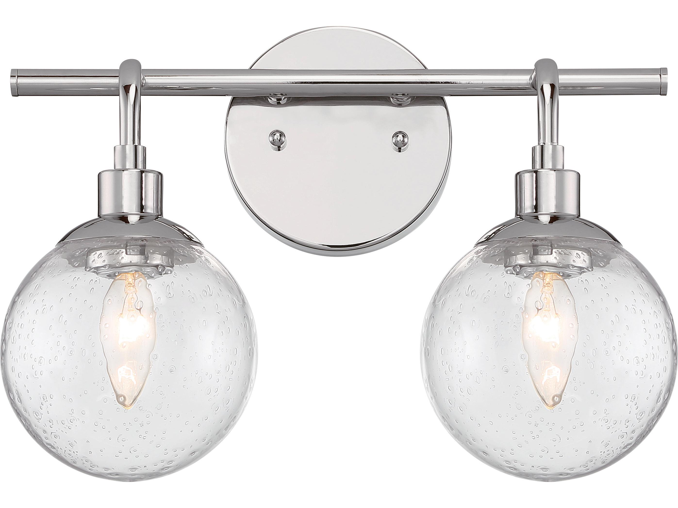 Craftmade Que 2-Light Chrome Glass Vanity Light