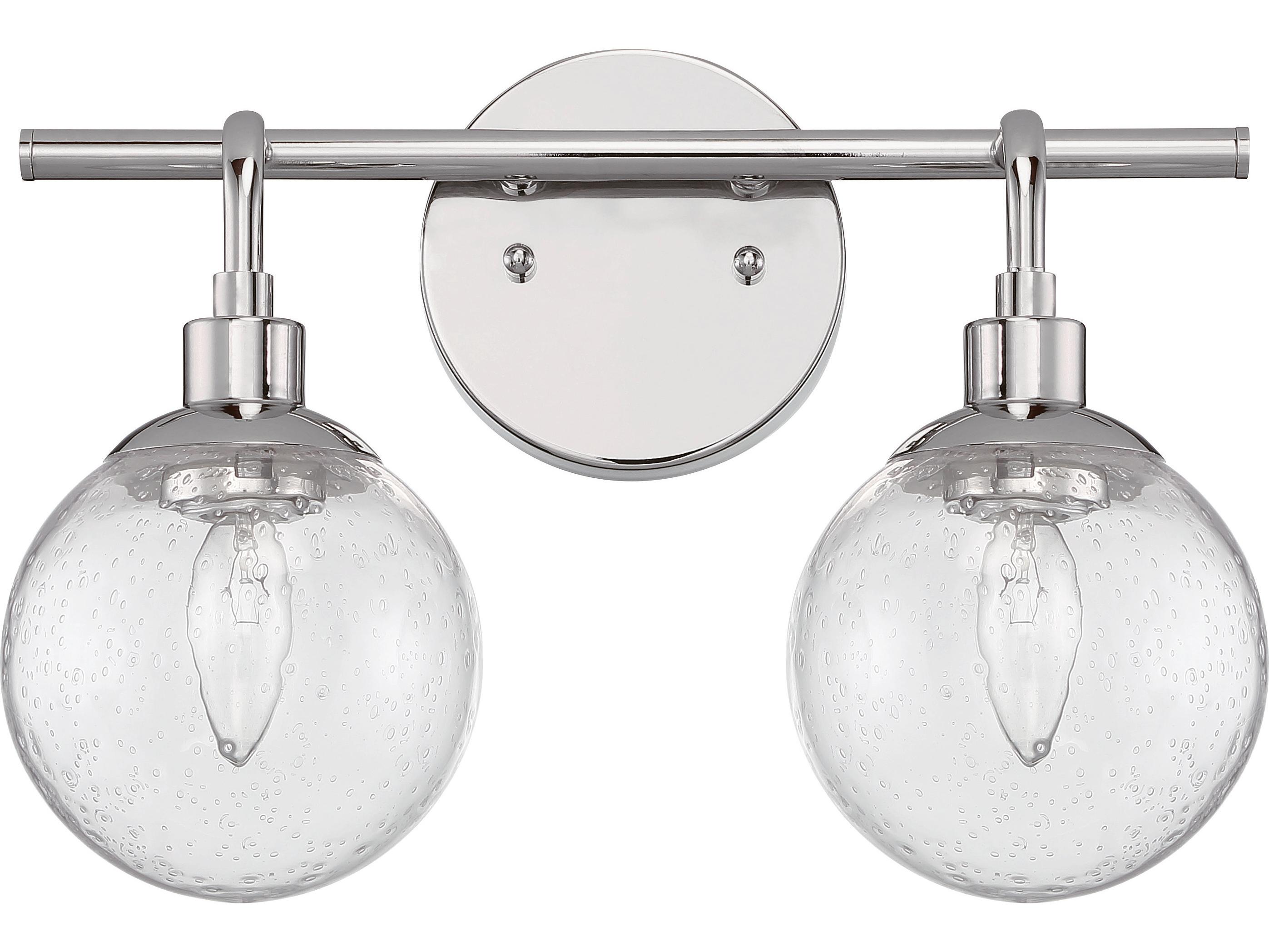 Craftmade Que 2-Light Chrome Glass Vanity Light