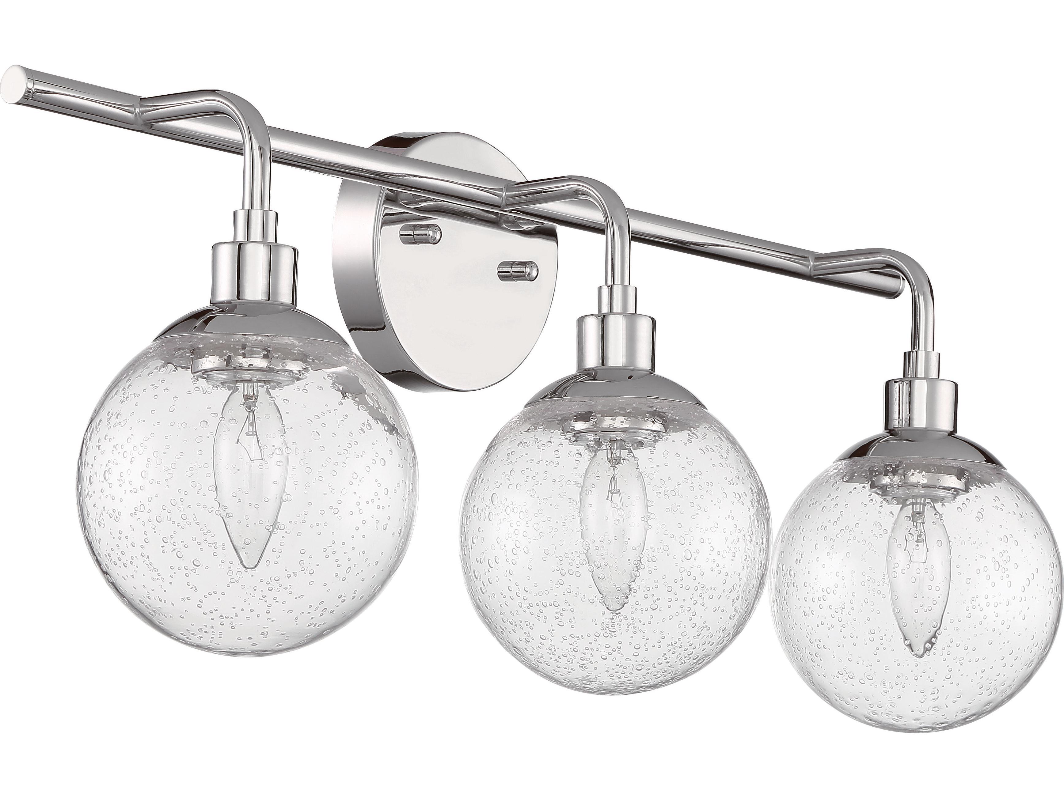 Craftmade Que 3-Light Chrome Glass Vanity Light